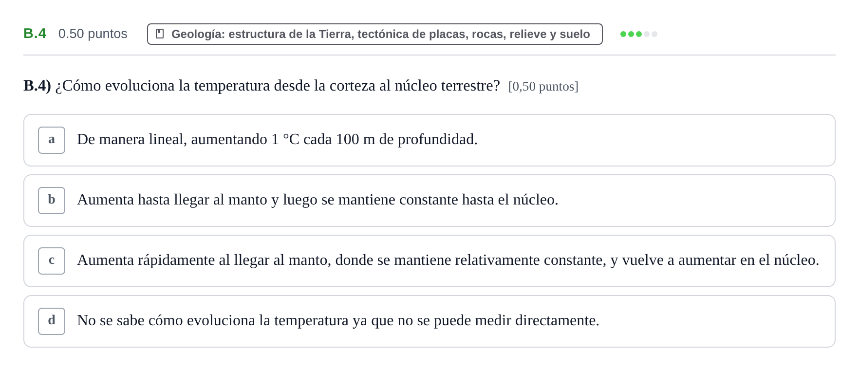 Enunciado: Ejercicio B.4 · Ciencias Generales PAU Castilla y León Ordinaria 2024