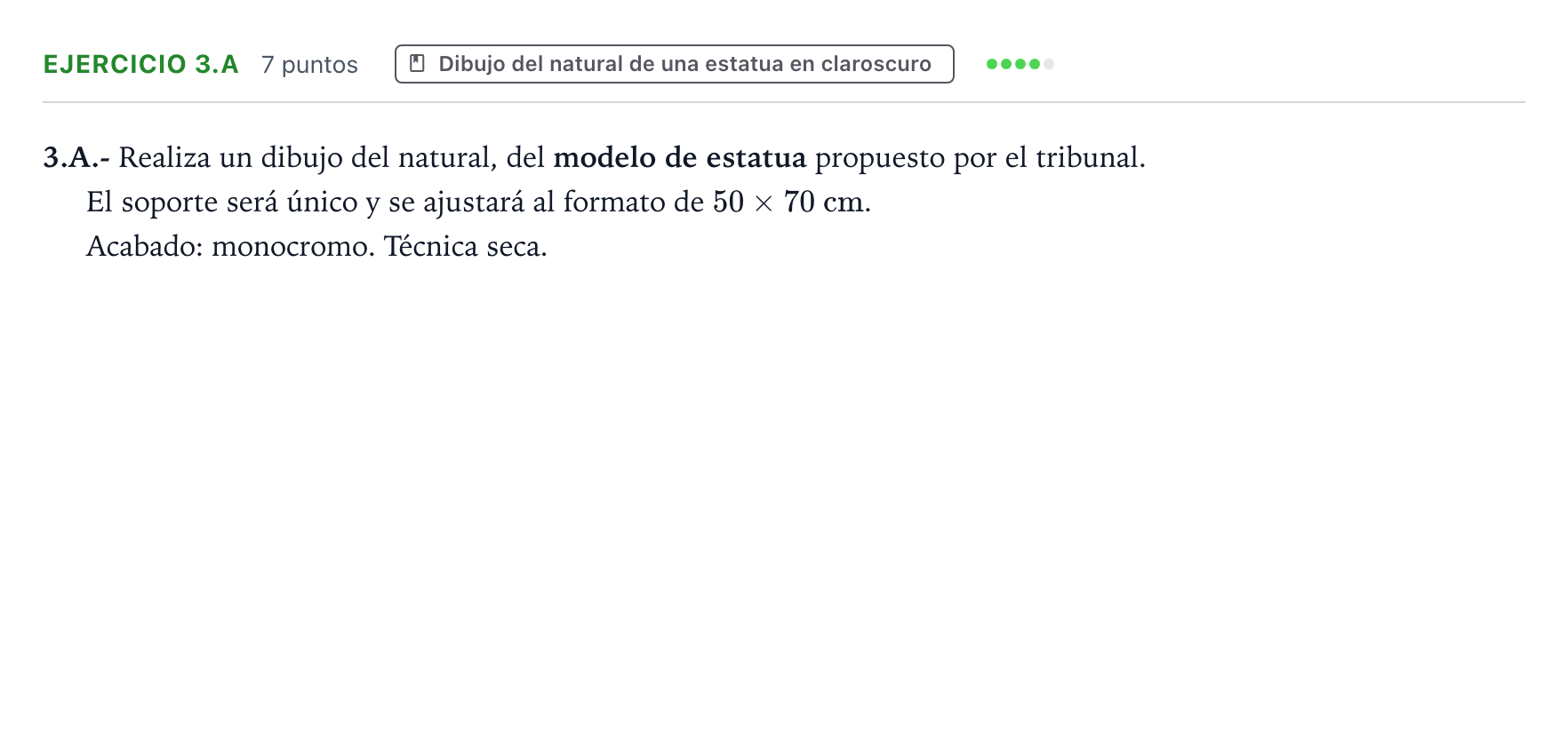 Enunciado: Ejercicio 3.A · Dibujo Artístico II PAU Castilla y León Extraordinaria 2024