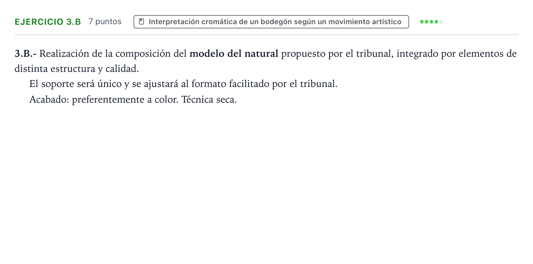 Enunciado: Ejercicio 3.B · Dibujo Artístico II PAU Castilla y León Extraordinaria 2024