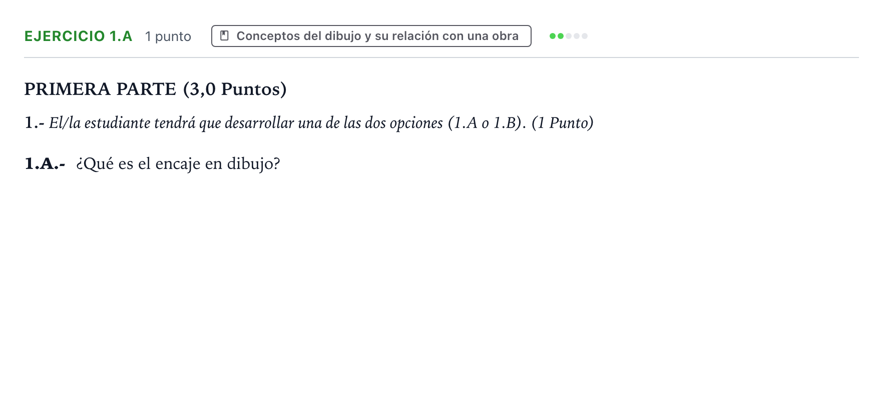 Enunciado: Ejercicio 1.A · Dibujo Artístico II PAU Castilla y León Ordinaria 2024