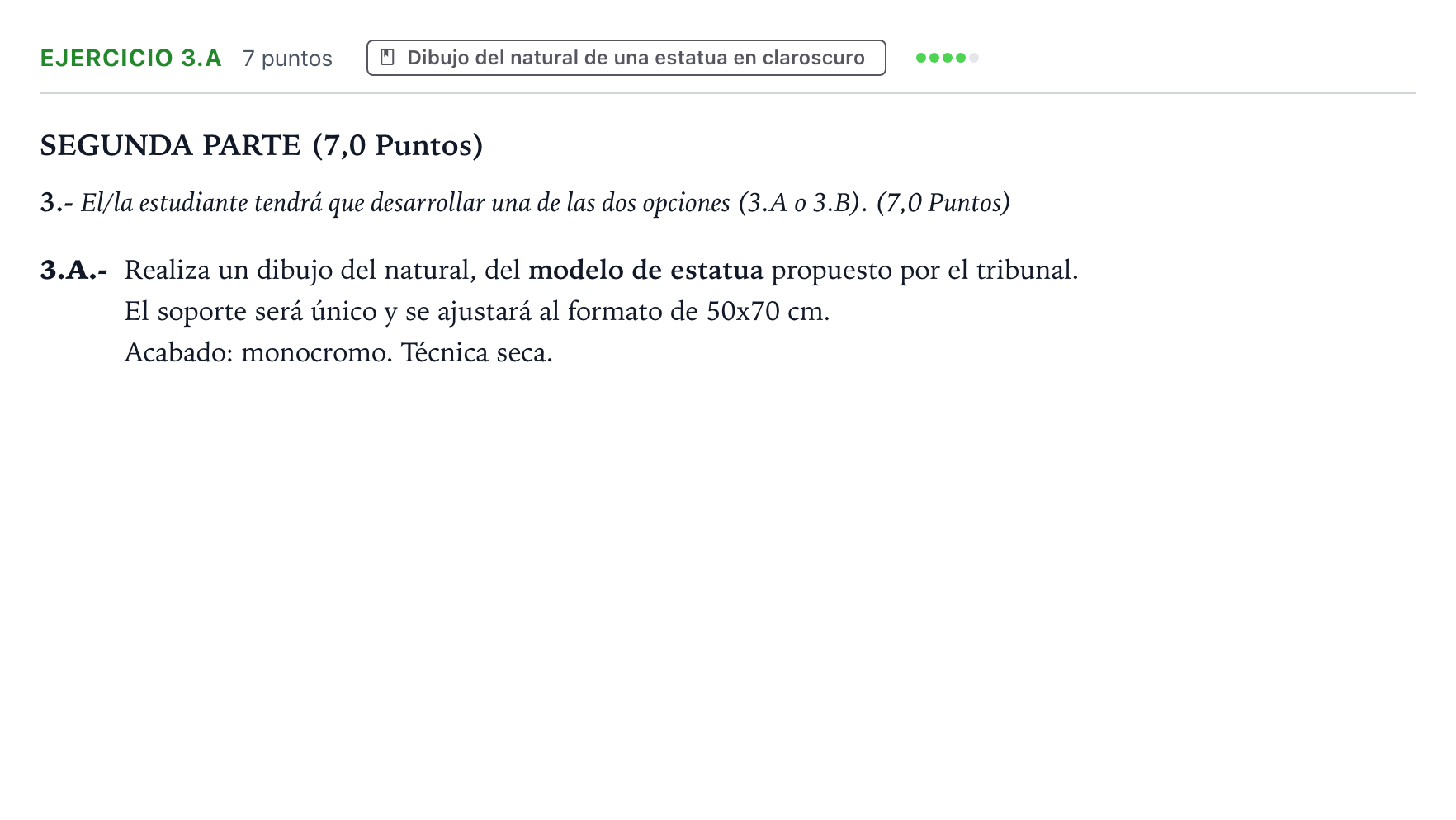 Enunciado: Ejercicio 3.A · Dibujo Artístico II PAU Castilla y León Ordinaria 2024