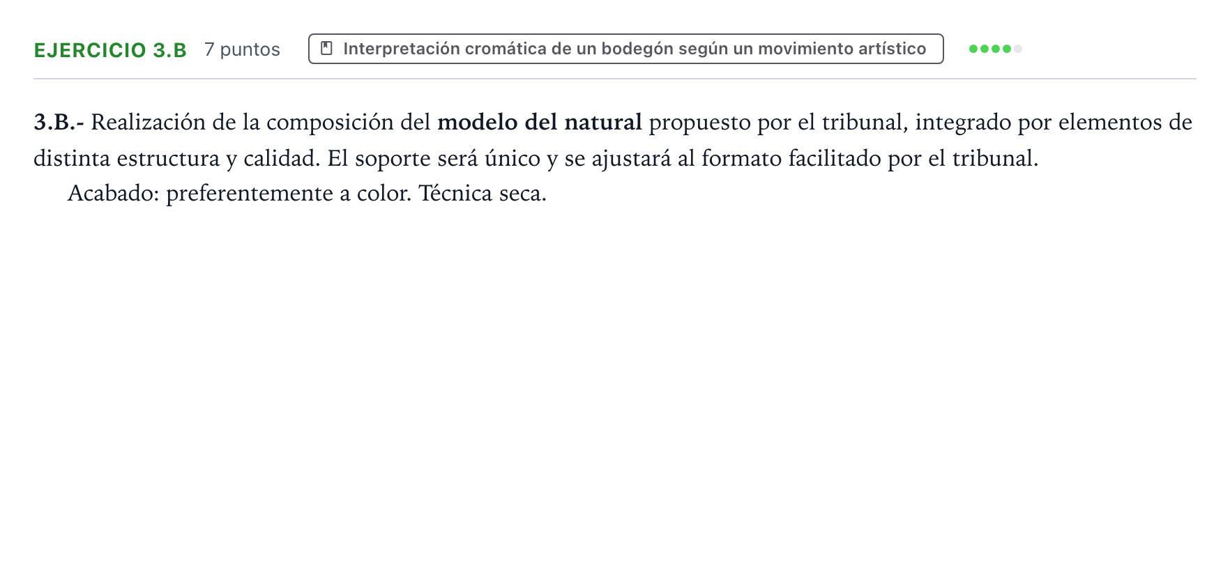 Enunciado: Ejercicio 3.B · Dibujo Artístico II PAU Castilla y León Ordinaria (Fase Mejora de Nota) 2024