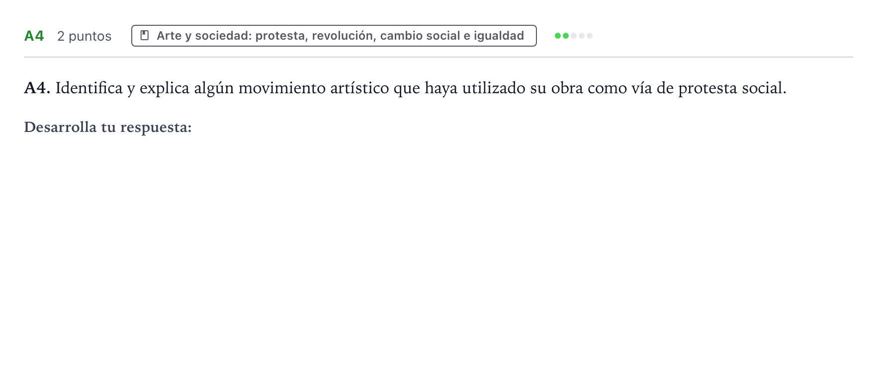 Enunciado: Ejercicio A4 · Movimientos Culturales y Artísticos PAU Castilla y León Ordinaria 2024
