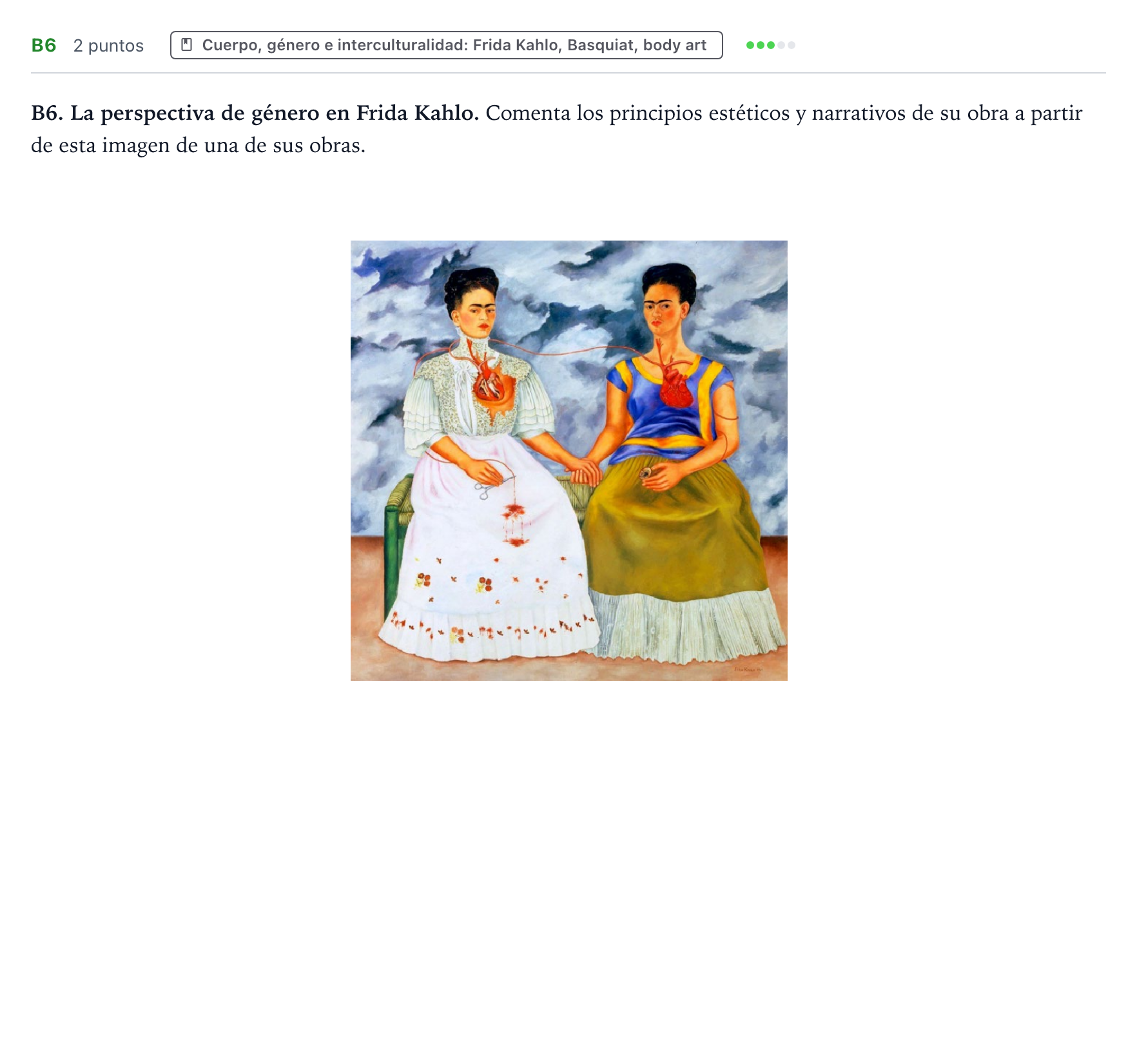 Enunciado: Ejercicio B6 · Movimientos Culturales y Artísticos PAU Castilla y León Ordinaria 2024
