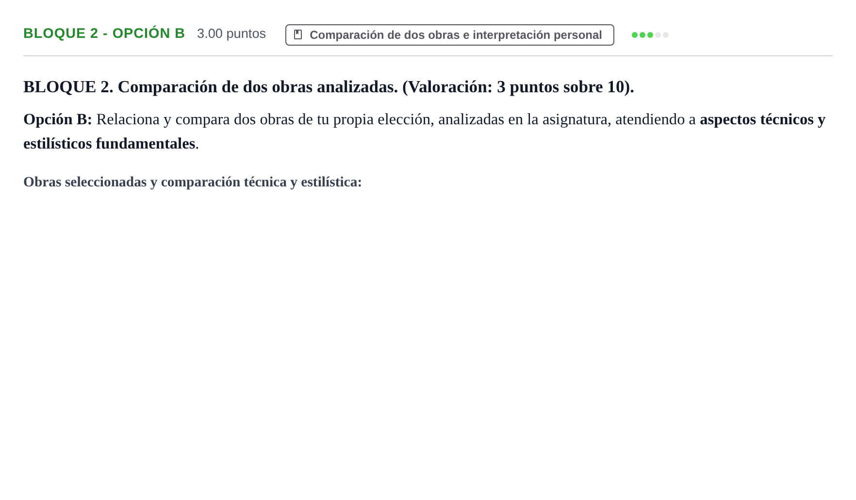Enunciado: Bloque 2 - Opción B · Literatura Dramática PAU Castilla y León Ordinaria 2024