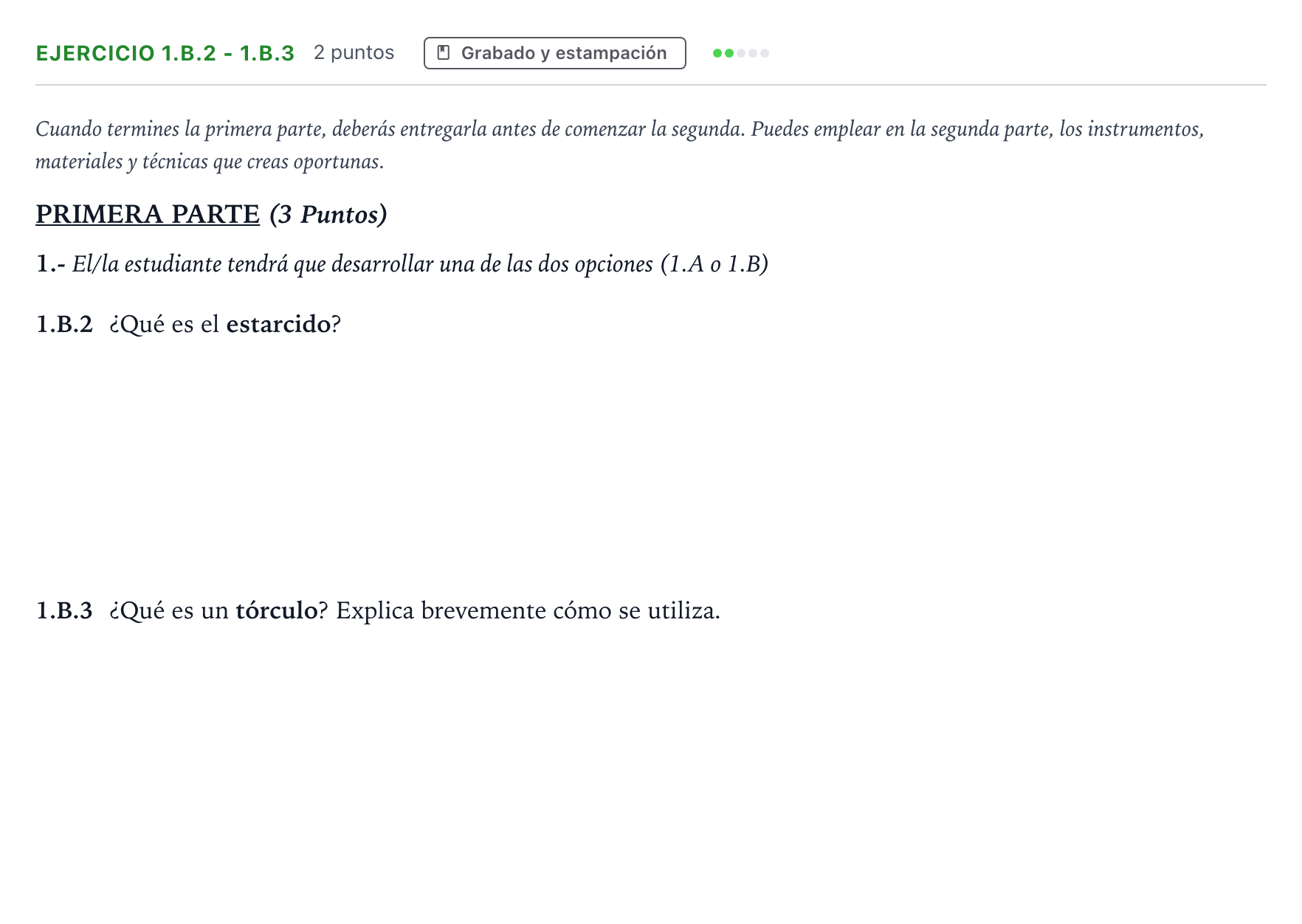 Enunciado: Ejercicio 1.B.2 - 1.B.3 · Técnicas de Expresión Gráfico-Plástica PAU Castilla y León Ordinaria 2024