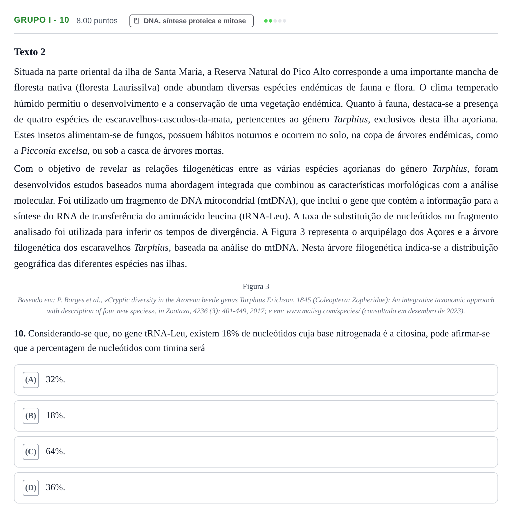 Enunciado: Grupo I - 10 · Exame Nacional Biologia e Geologia Época especial 2024