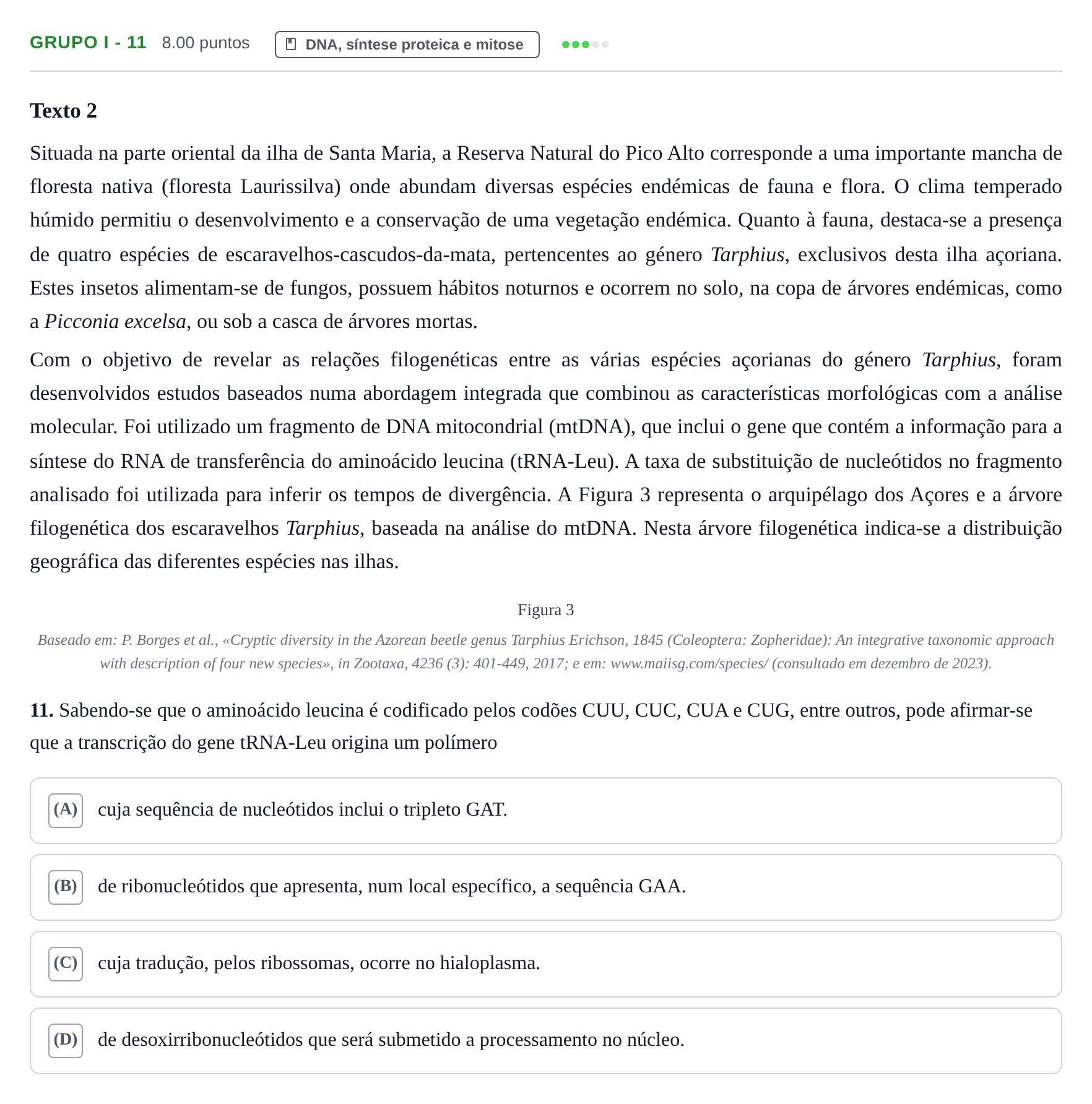 Enunciado: Grupo I - 11 · Exame Nacional Biologia e Geologia Época especial 2024