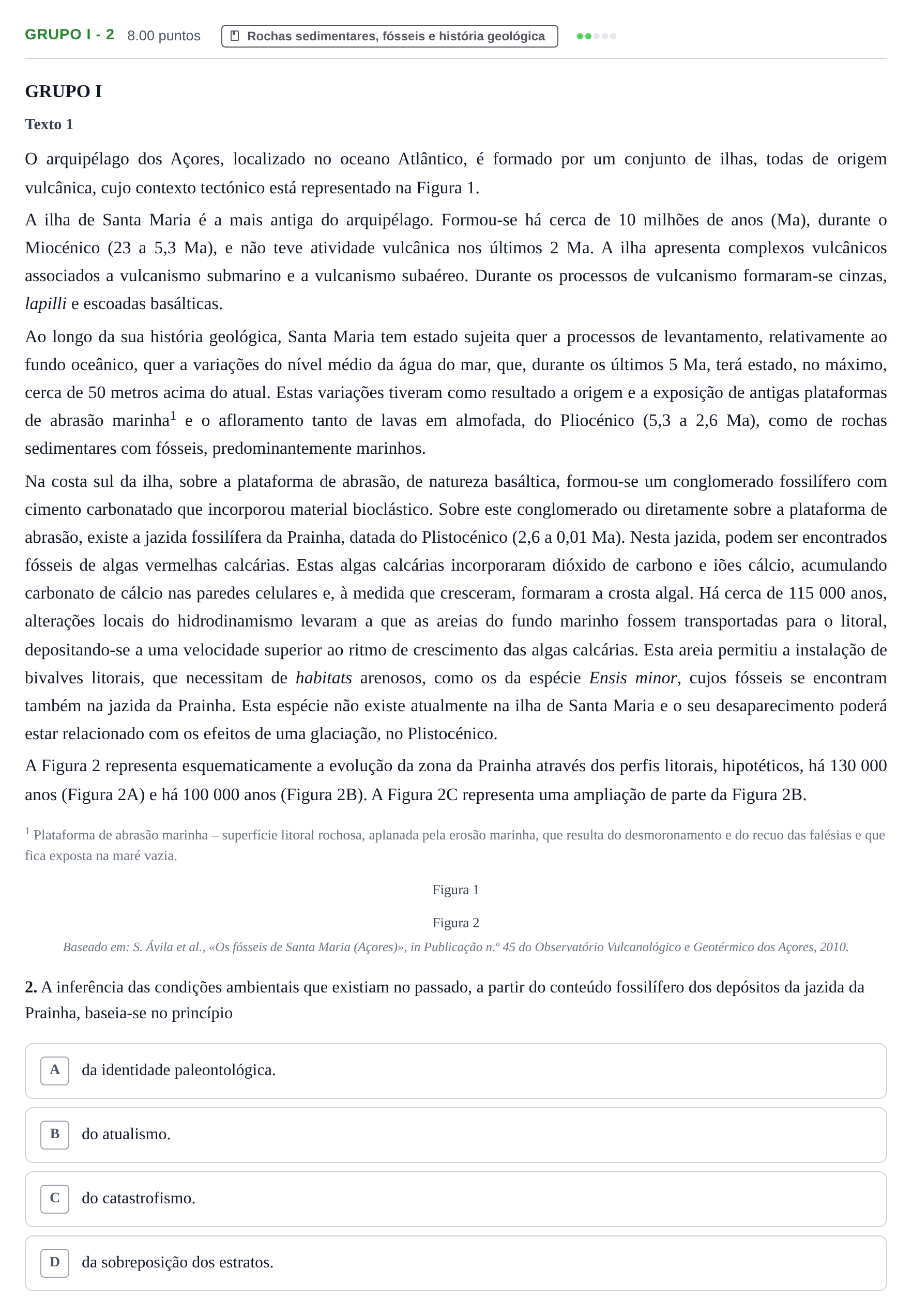 Enunciado: Grupo I - 2 · Exame Nacional Biologia e Geologia Época especial 2024
