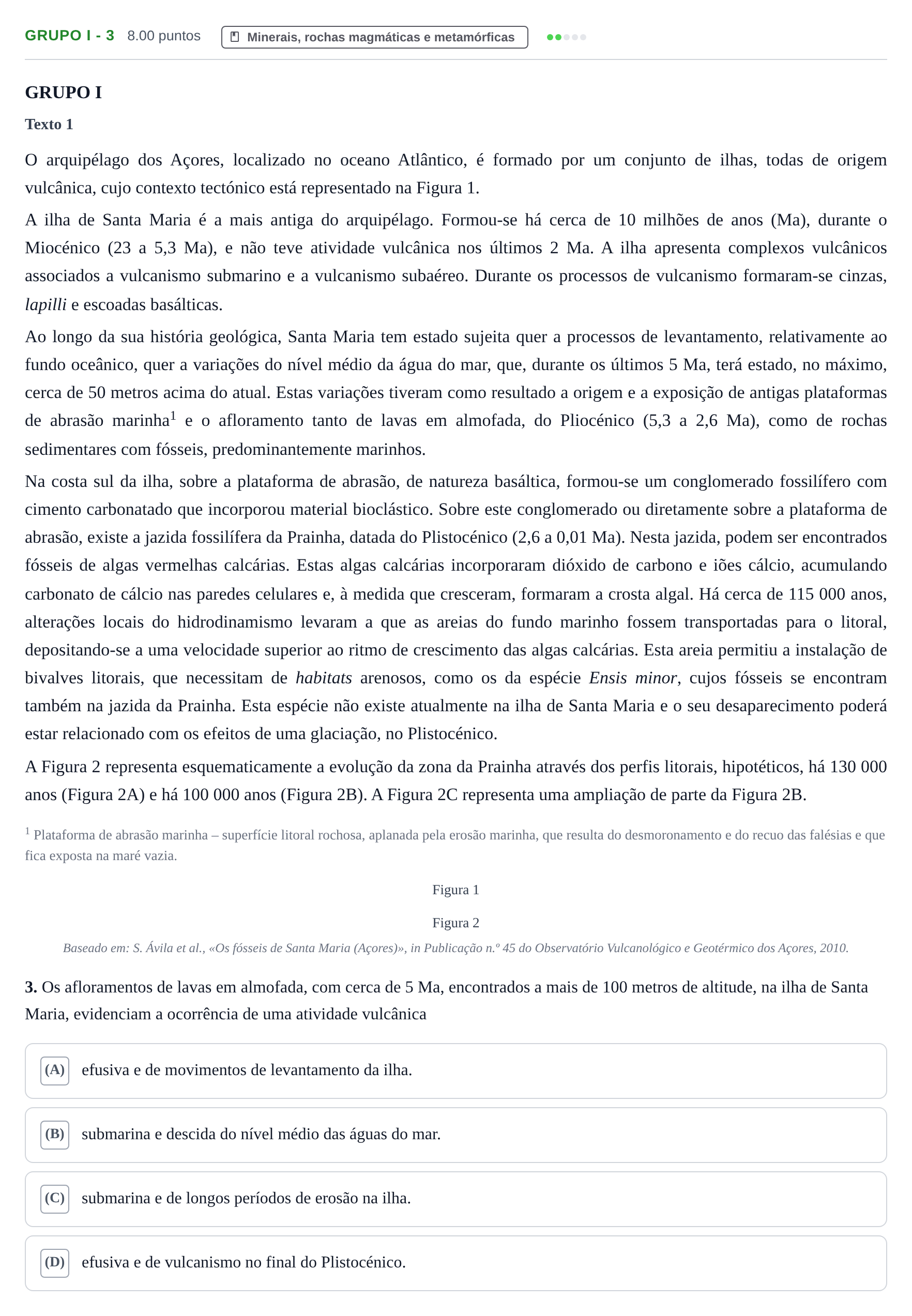 Enunciado: Grupo I - 3 · Exame Nacional Biologia e Geologia Época especial 2024
