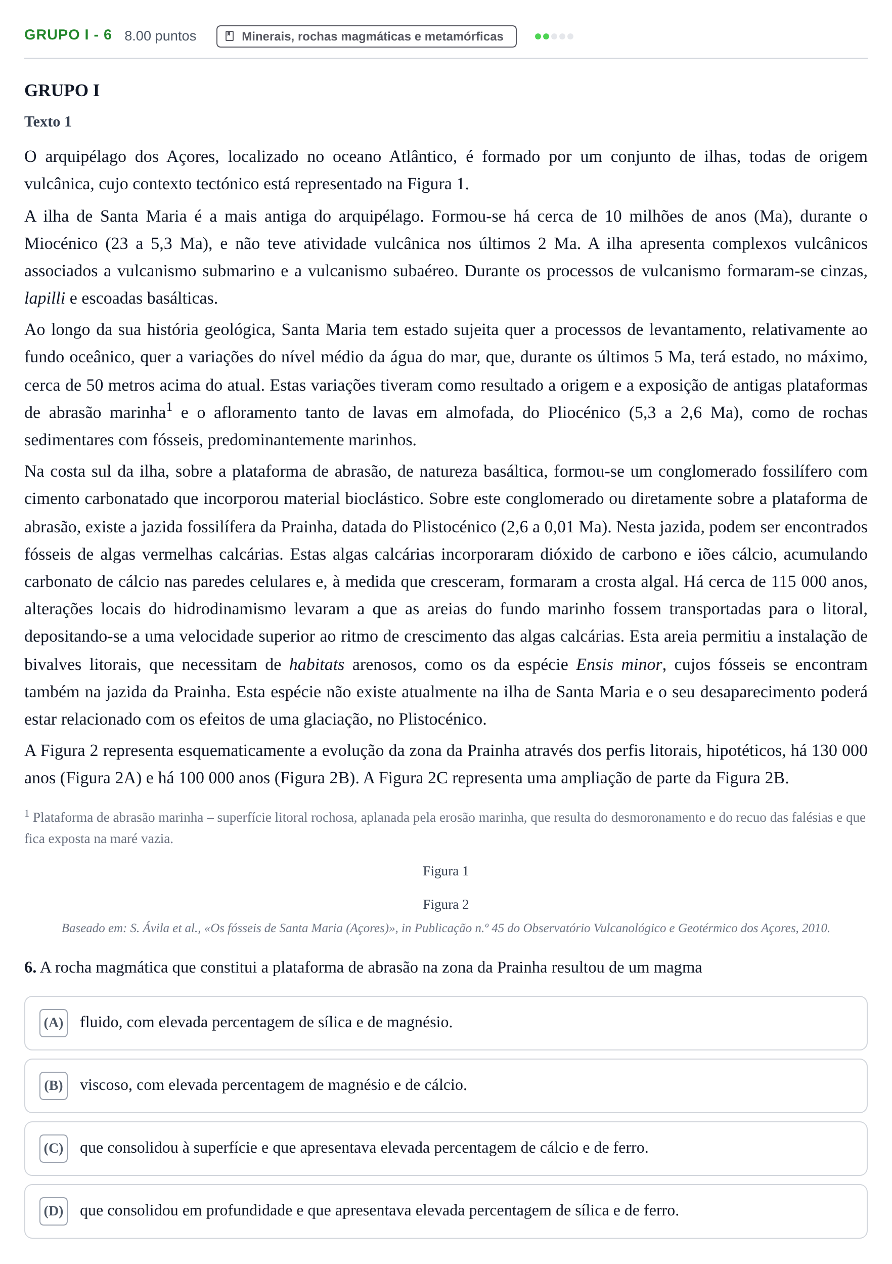 Enunciado: Grupo I - 6 · Exame Nacional Biologia e Geologia Época especial 2024