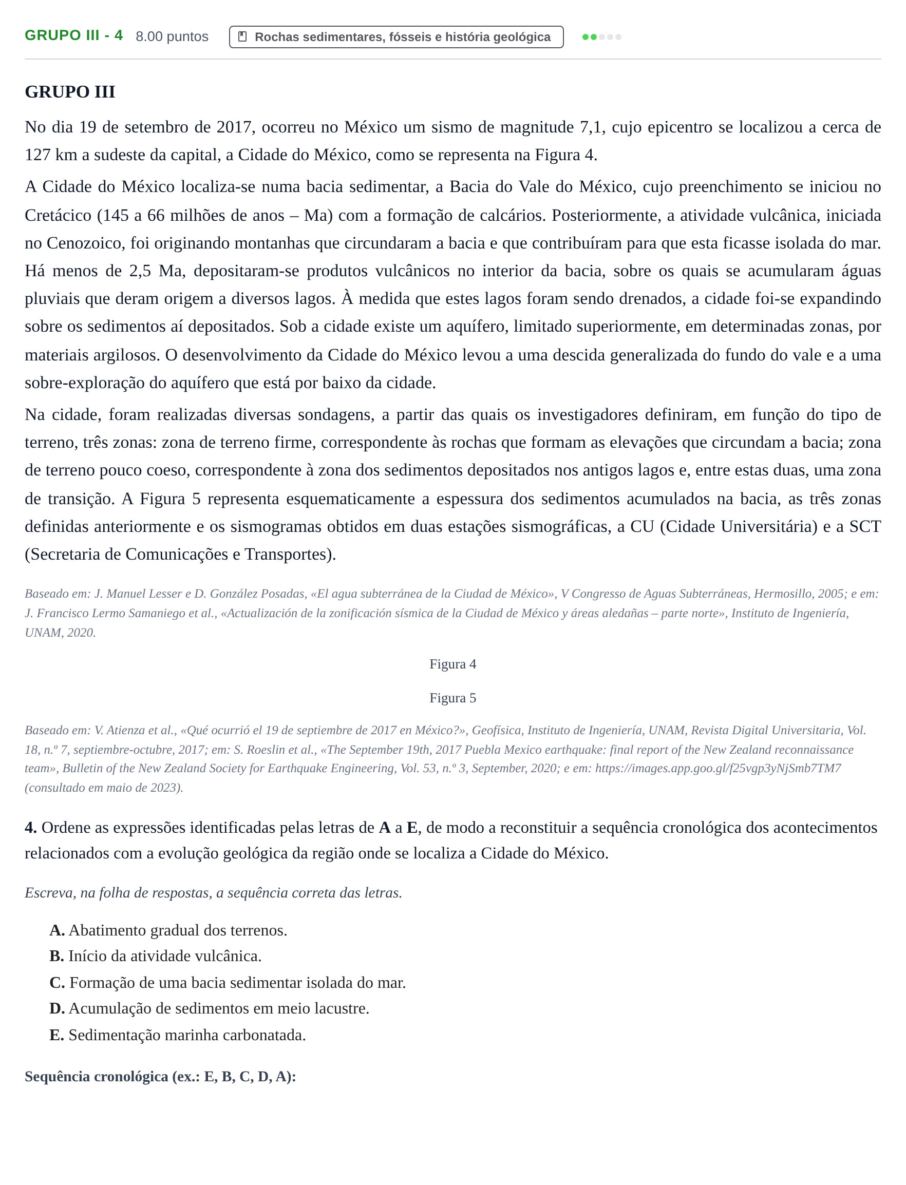 Enunciado: Grupo III - 4 · Exame Nacional Biologia e Geologia Época especial 2024