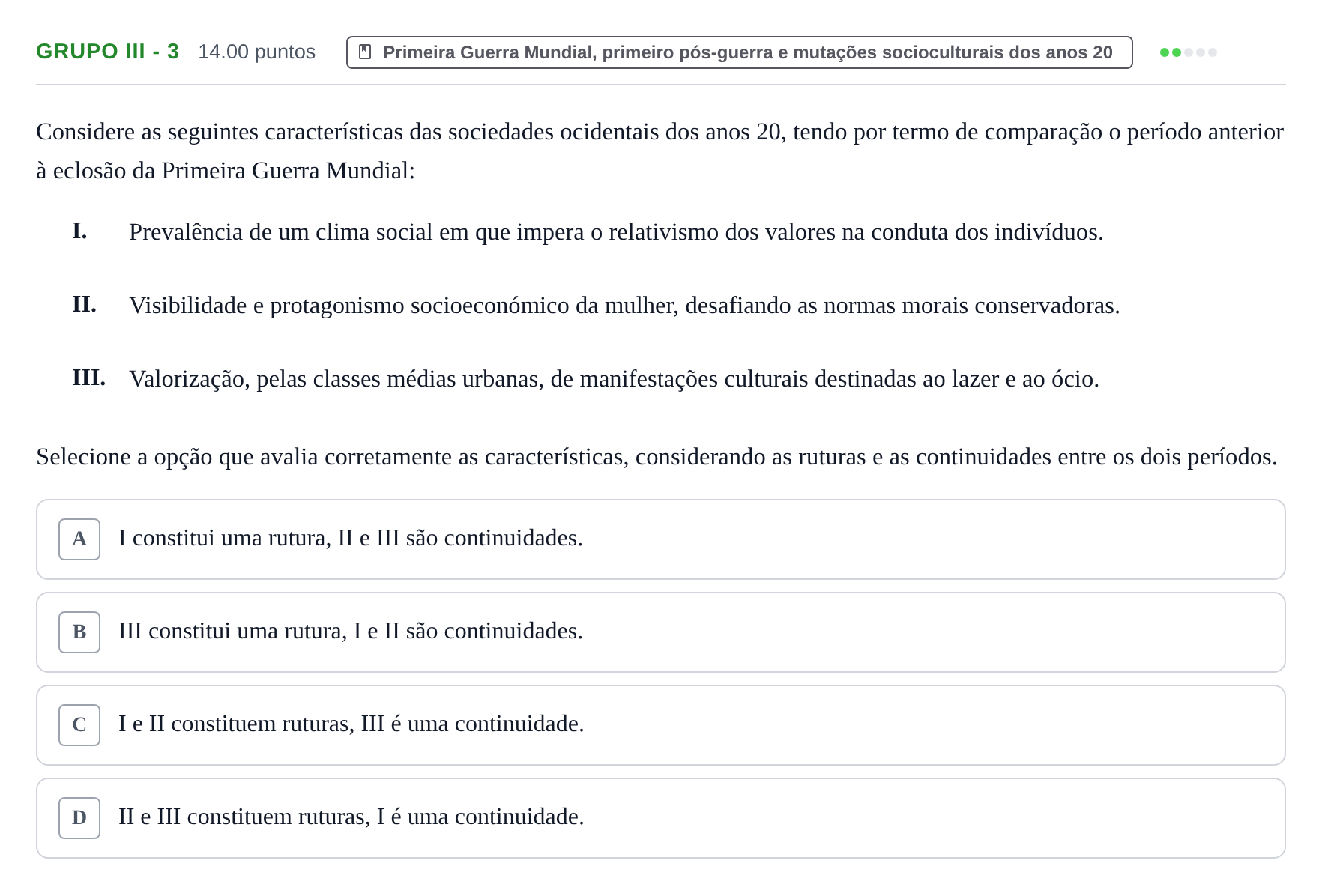 Enunciado: Grupo III - 3 · Exame Nacional História A 2.ª fase 2024