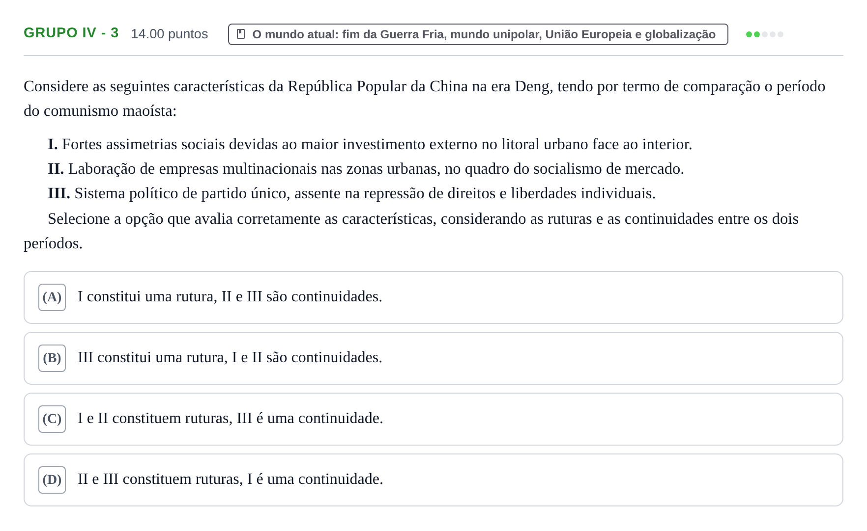 Enunciado: Grupo IV - 3 · Exame Nacional História A 1.ª fase 2024