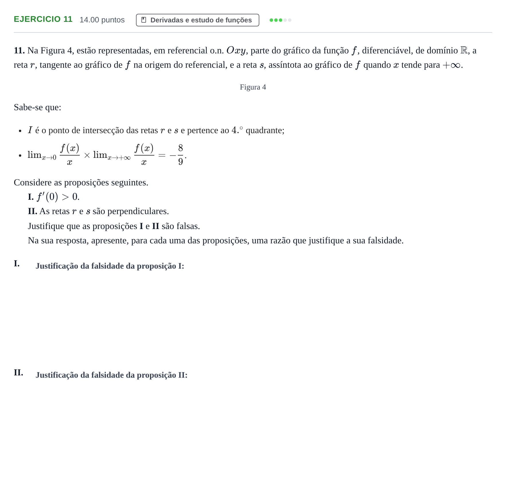 Enunciado: Exercício 11 · Exame Nacional Matemática A Época especial 2024