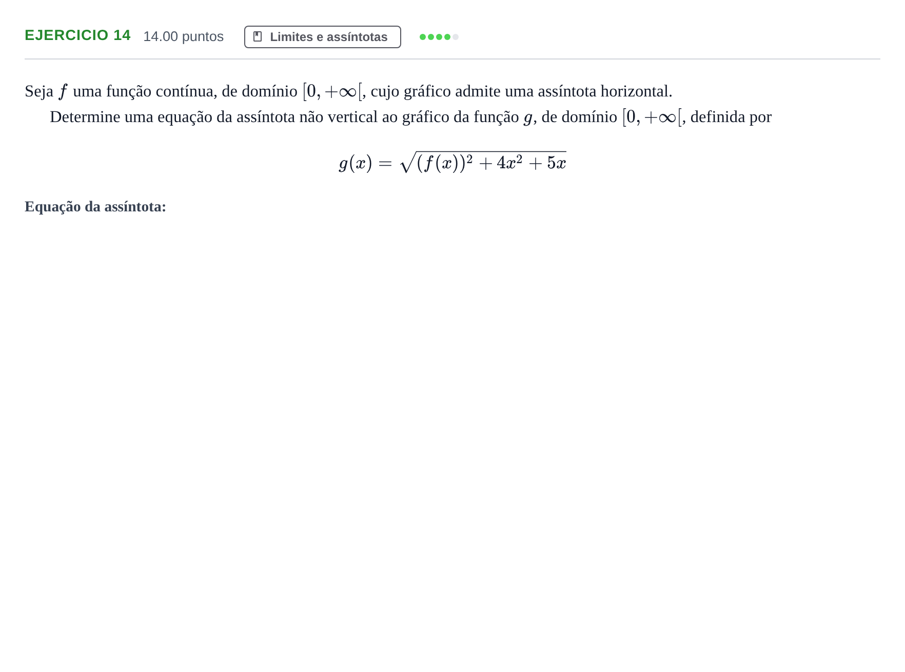Enunciado: Exercício 14 · Exame Nacional Matemática A Época especial 2024