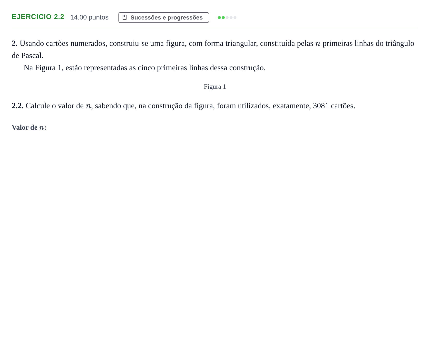 Enunciado: Exercício 2.2 · Exame Nacional Matemática A Época especial 2024