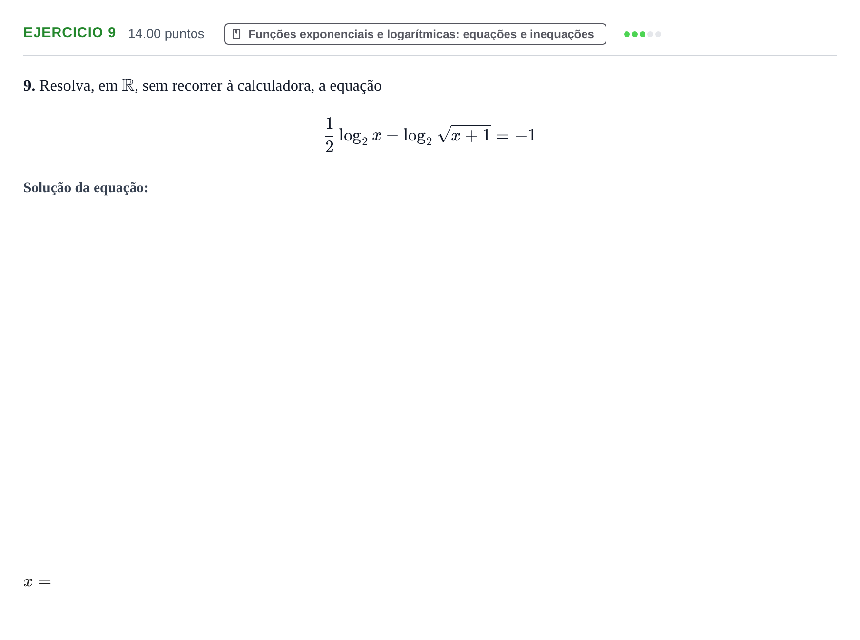 Enunciado: Exercício 9 · Exame Nacional Matemática A Época especial 2024