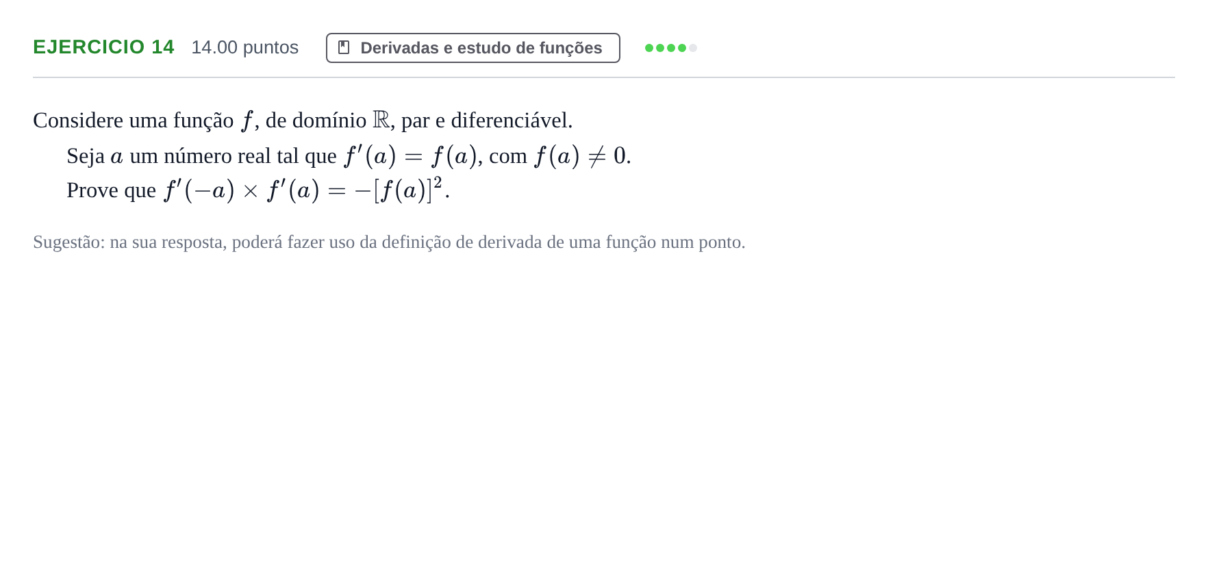 Enunciado: Exercício 14 · Exame Nacional Matemática A 2.ª fase 2024