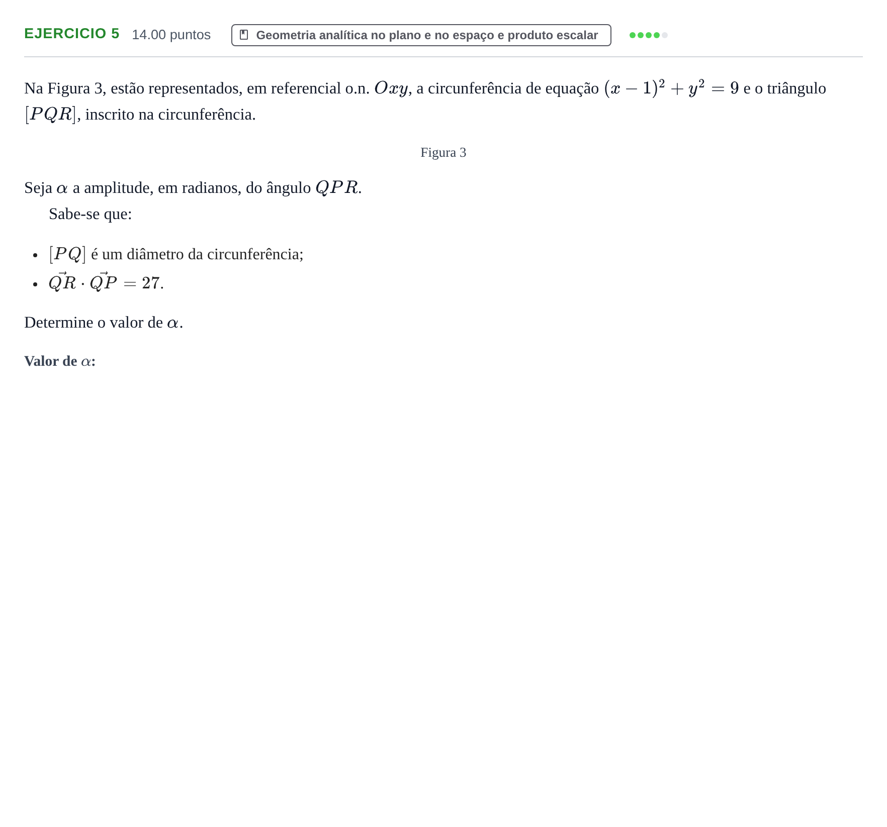 Enunciado: Exercício 5 · Exame Nacional Matemática A 2.ª fase 2024