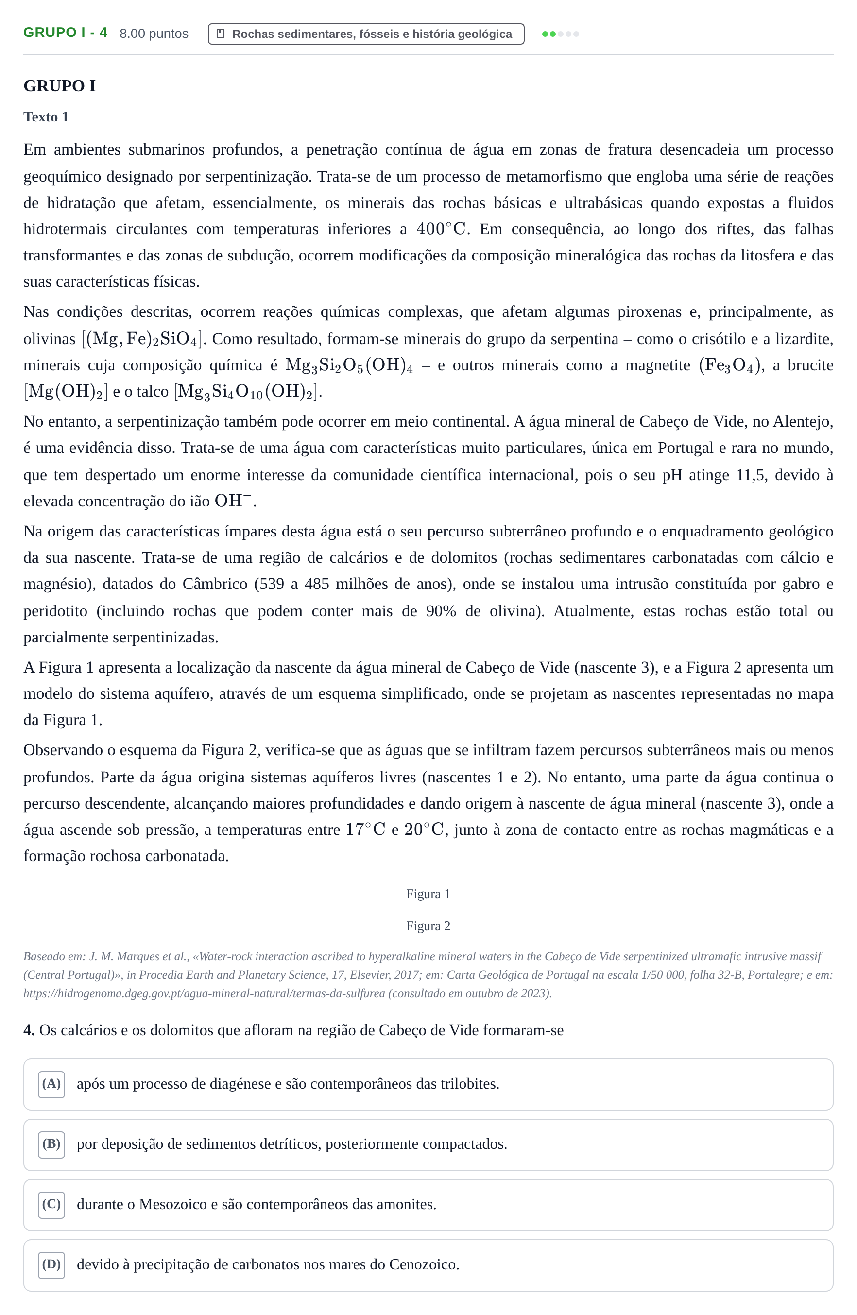 Enunciado: Grupo I - 4 · Exame Nacional Biologia e Geologia 2.ª fase 2024