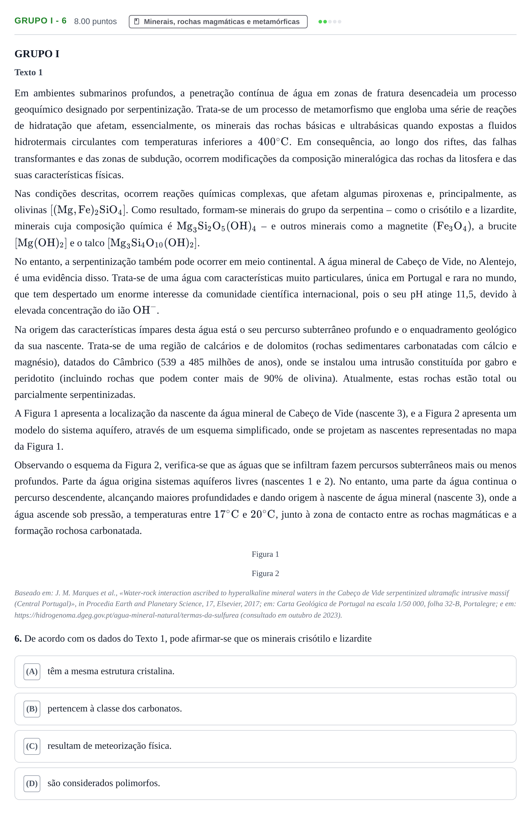 Enunciado: Grupo I - 6 · Exame Nacional Biologia e Geologia 2.ª fase 2024