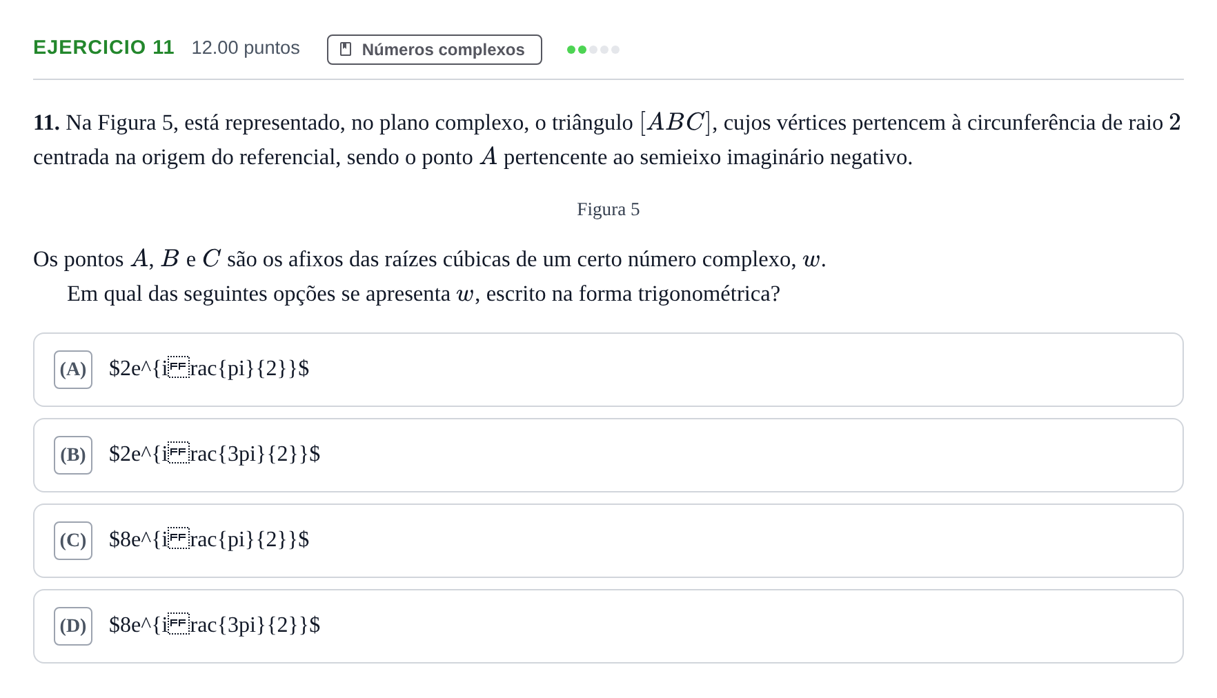 Enunciado: Exercício 11 · Exame Nacional Matemática A 1.ª fase 2024