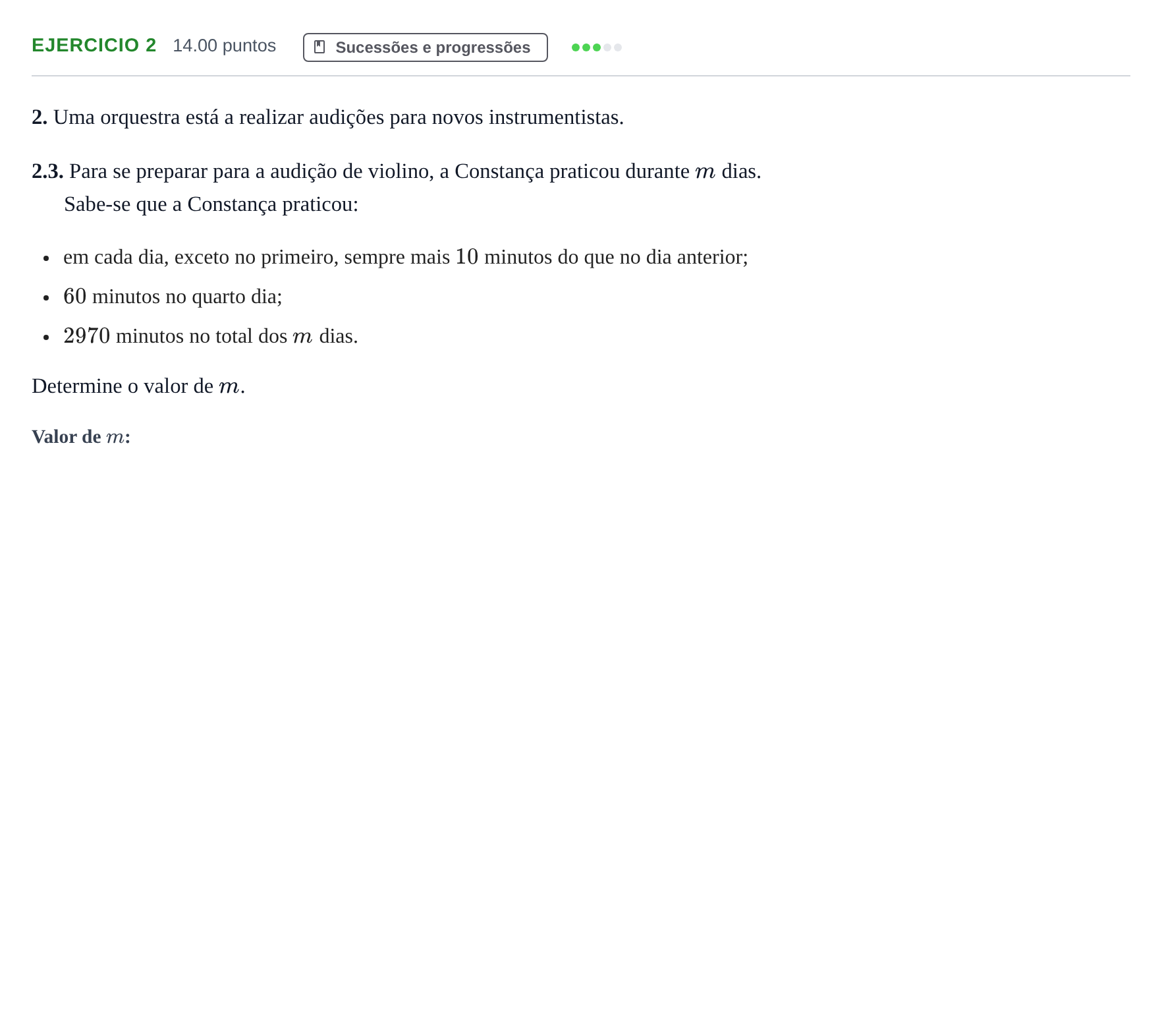Enunciado: Exercício 2 - Sucessões e progressões · Exame Nacional Matemática A 1.ª fase 2024