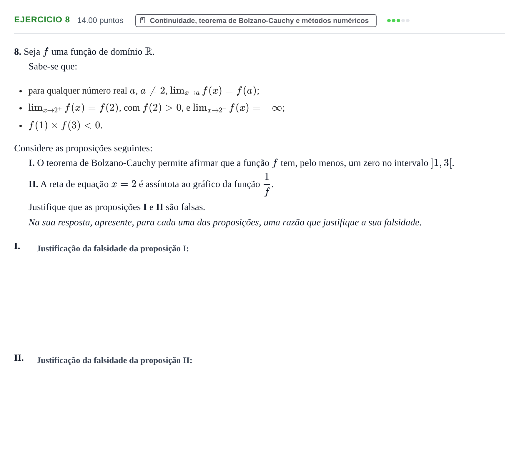 Enunciado: Exercício 8 · Exame Nacional Matemática A 1.ª fase 2024