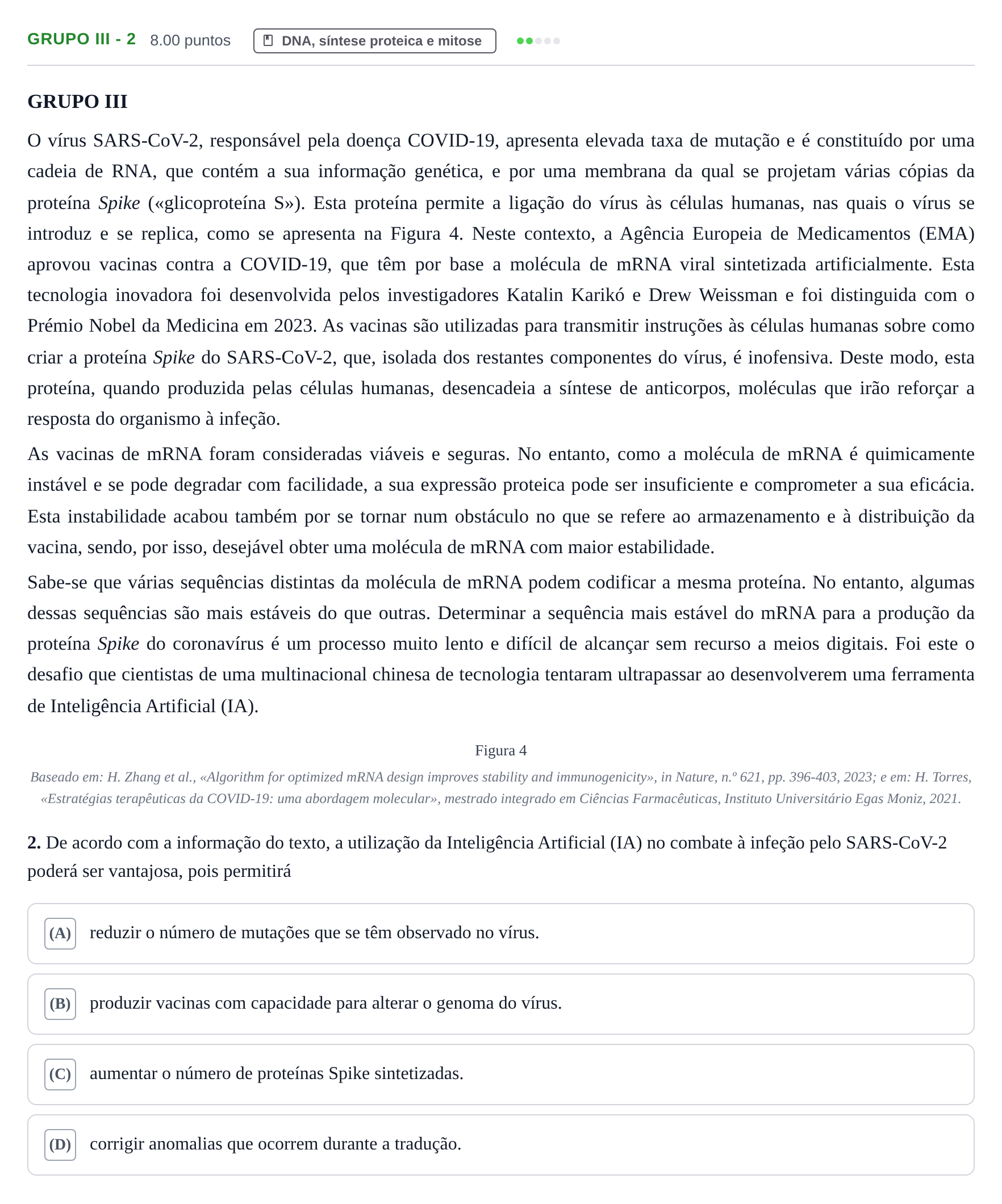 Enunciado: Grupo III - 2 · Exame Nacional Biologia e Geologia 1.ª fase 2024