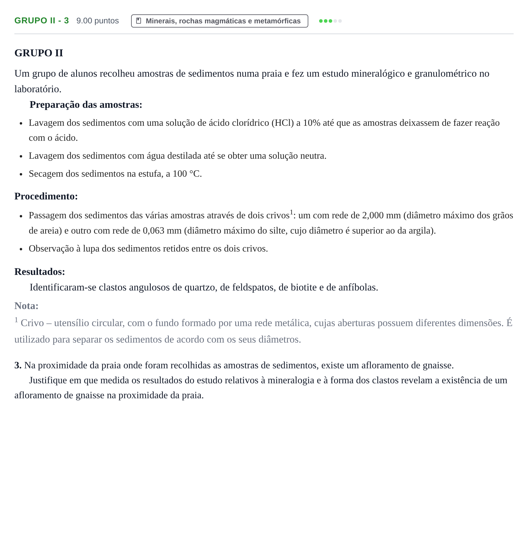 Enunciado: Grupo II - 3 · Exame Nacional Biologia e Geologia 1.ª fase 2024