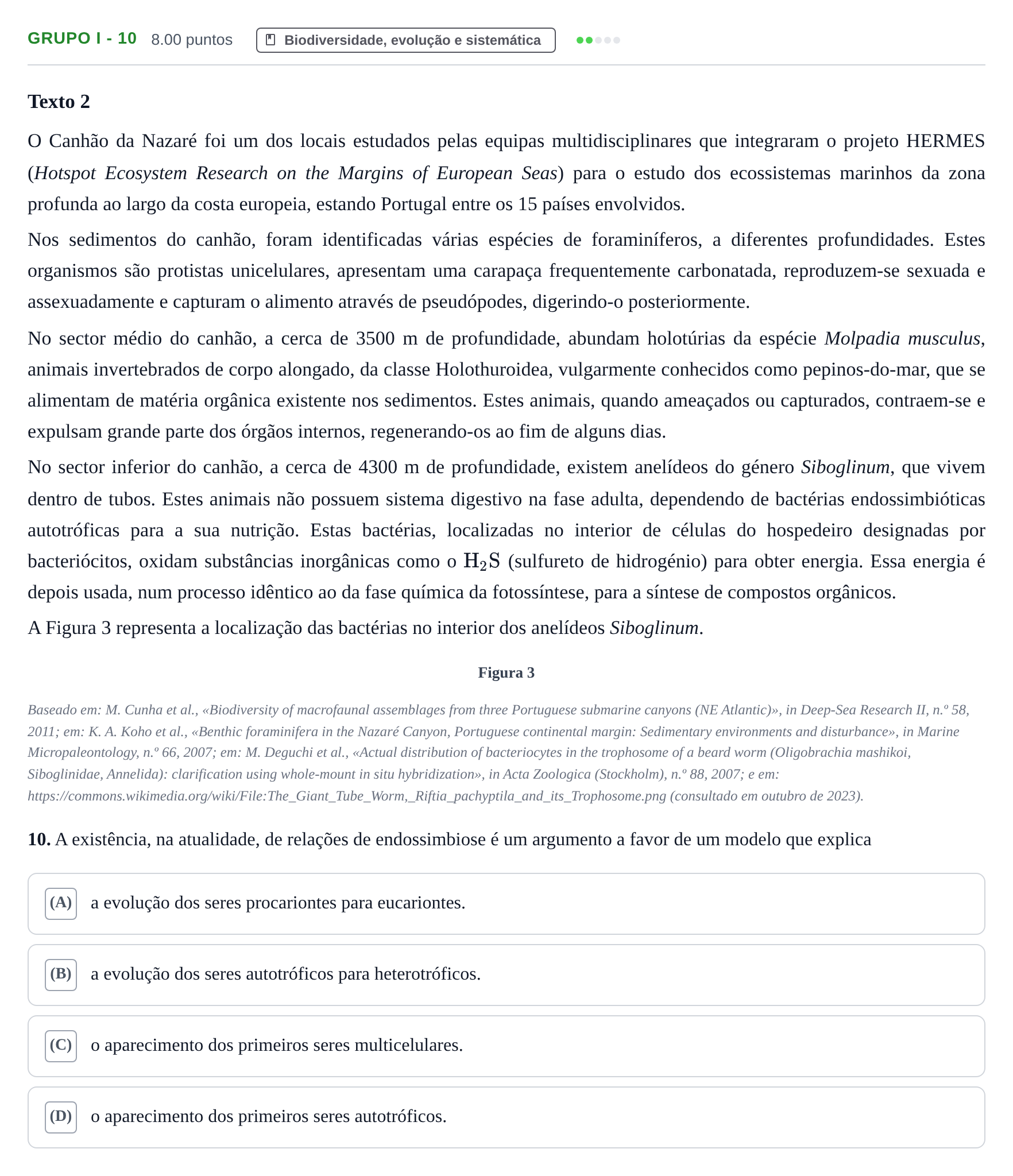 Enunciado: Grupo I - 10 · Exame Nacional Biologia e Geologia 1.ª fase 2024