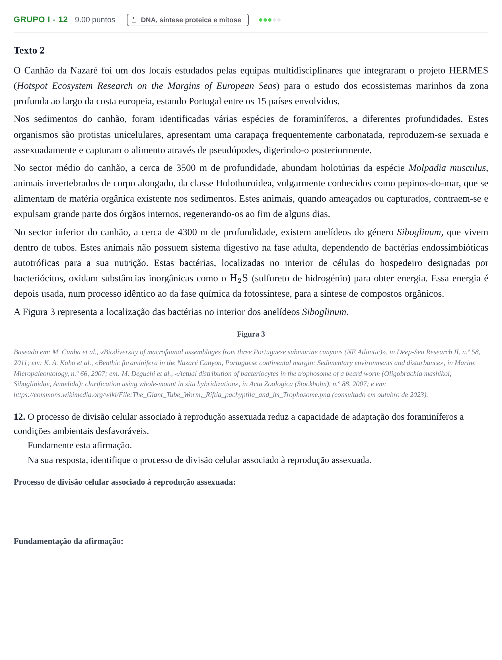 Enunciado: Grupo I - 12 · Exame Nacional Biologia e Geologia 1.ª fase 2024