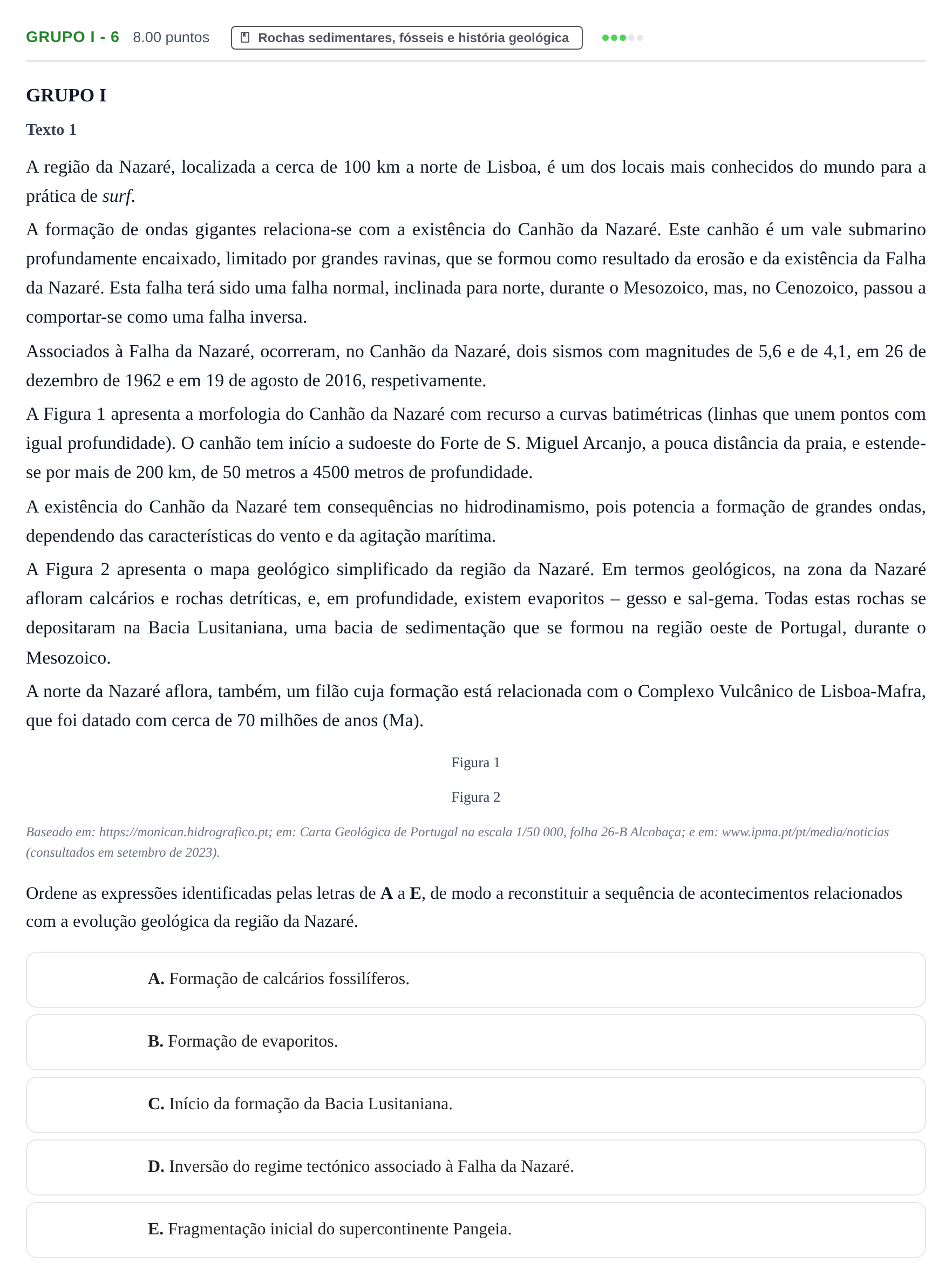 Enunciado: Grupo I - 6 · Exame Nacional Biologia e Geologia 1.ª fase 2024