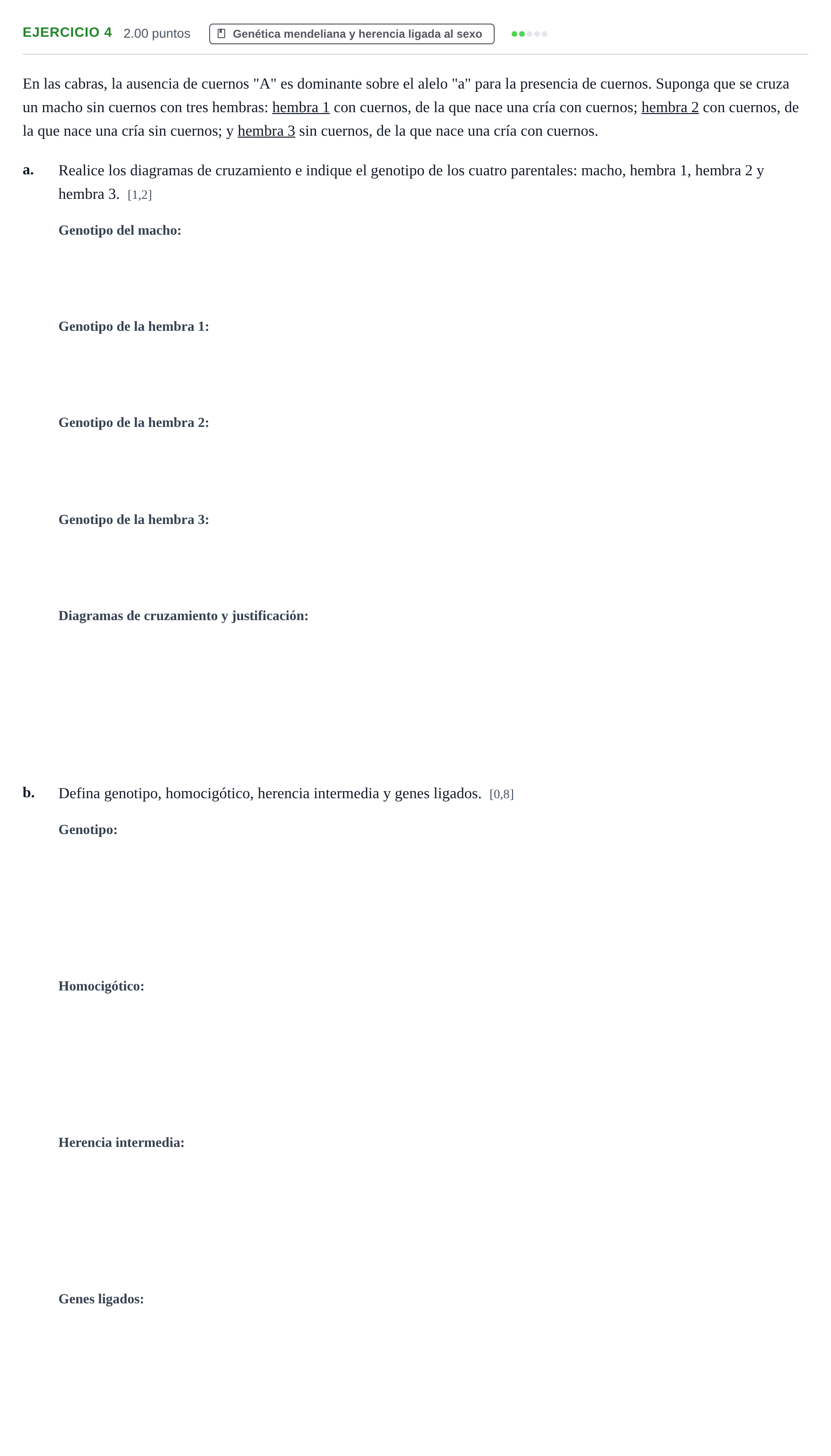 Enunciado: Problema 4 · Biología PAU Castilla y León Ordinaria 2023