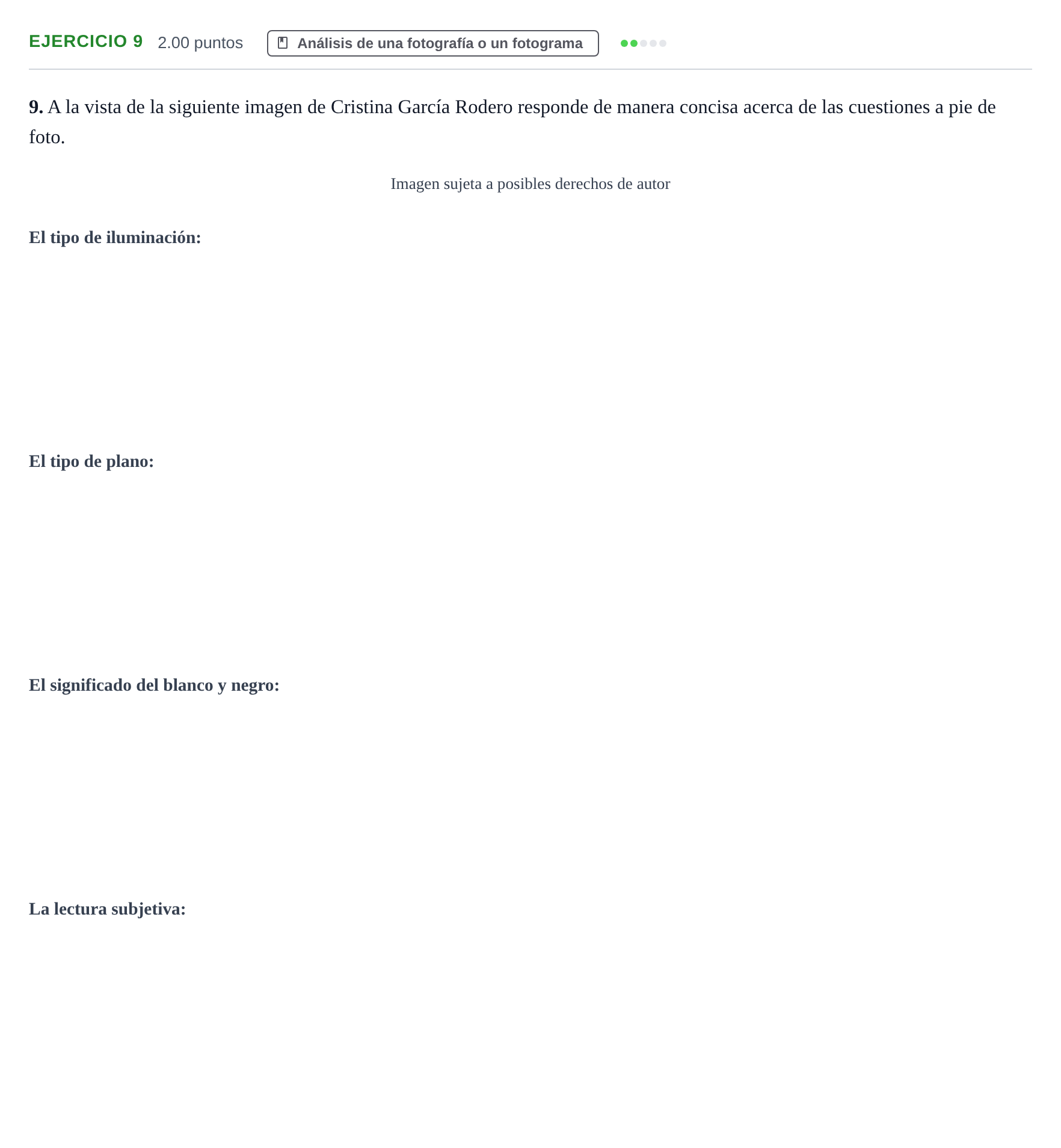 Enunciado: Problema 9 · Cultura Audiovisual II PAU Castilla y León Ordinaria 2023