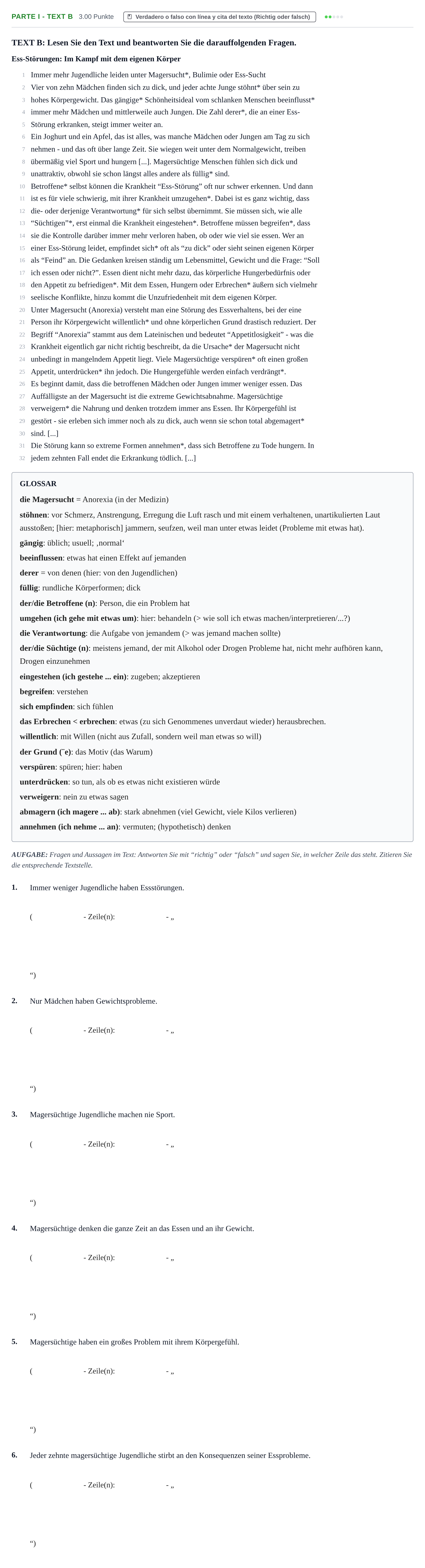 Enunciado: Ejercicio Parte I - Text B · Alemán PAU Castilla y León Extraordinaria (Fase Mejora de Nota) 2023