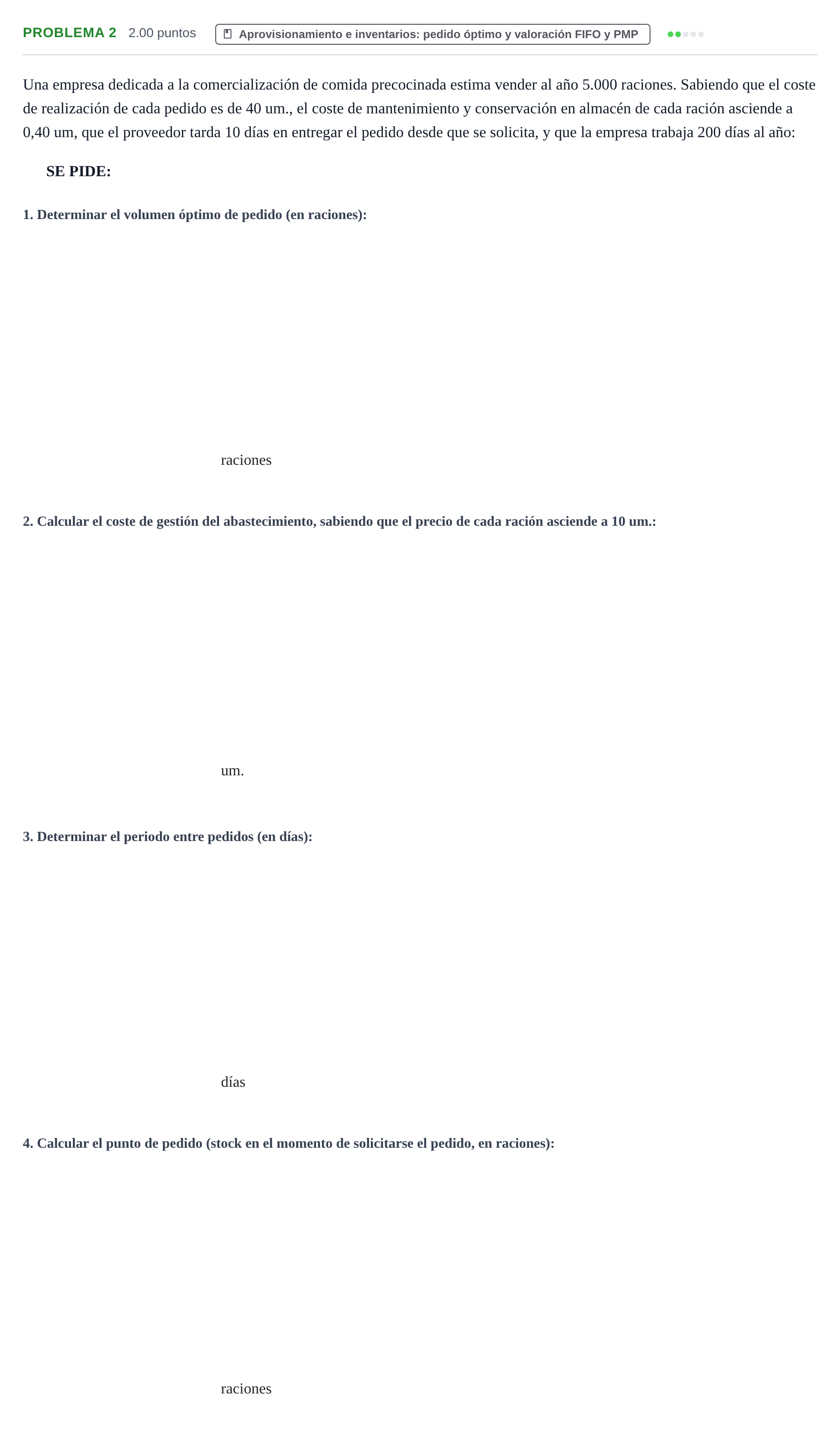Enunciado: Problema 2 · Empresa y Diseño de Modelos de Negocio PAU Castilla y León Extraordinaria 2023