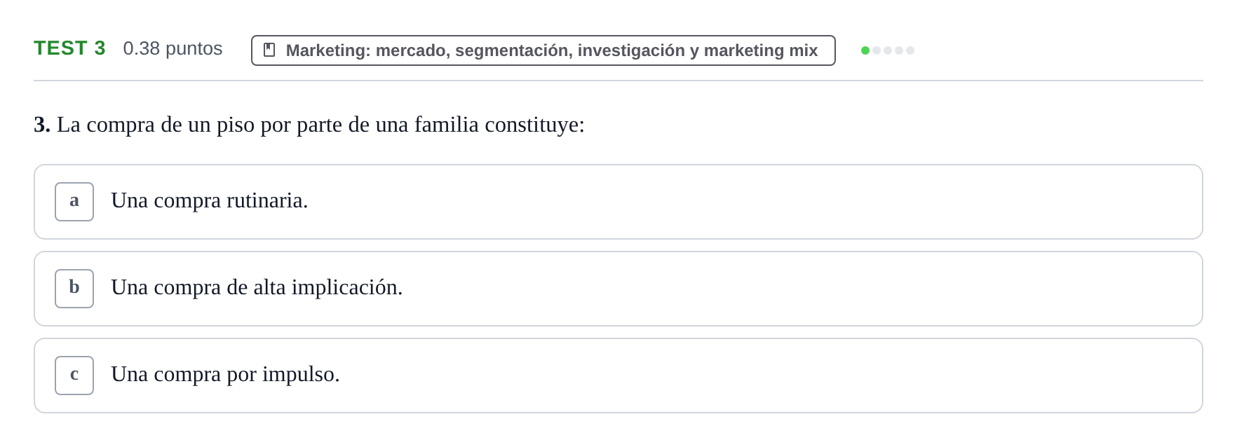 Enunciado: Ejercicio Test 3 · Empresa y Diseño de Modelos de Negocio PAU Castilla y León Ordinaria 2023