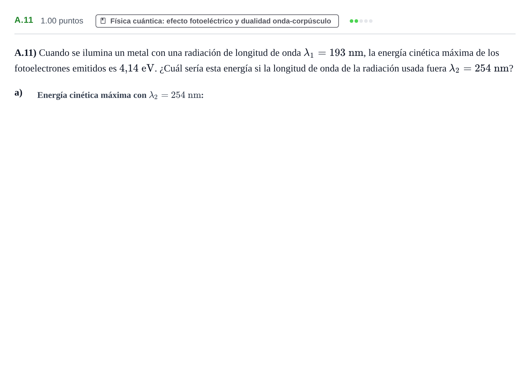 Enunciado: Ejercicio A.11 · Física PAU Castilla y León Extraordinaria 2023