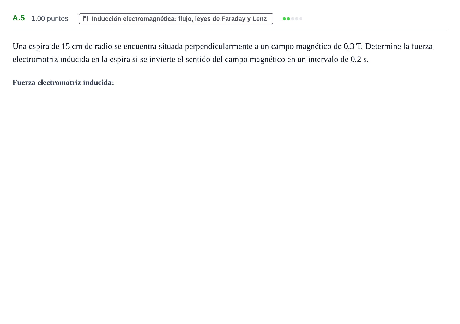 Enunciado: Ejercicio A.5 · Física PAU Castilla y León Ordinaria 2023