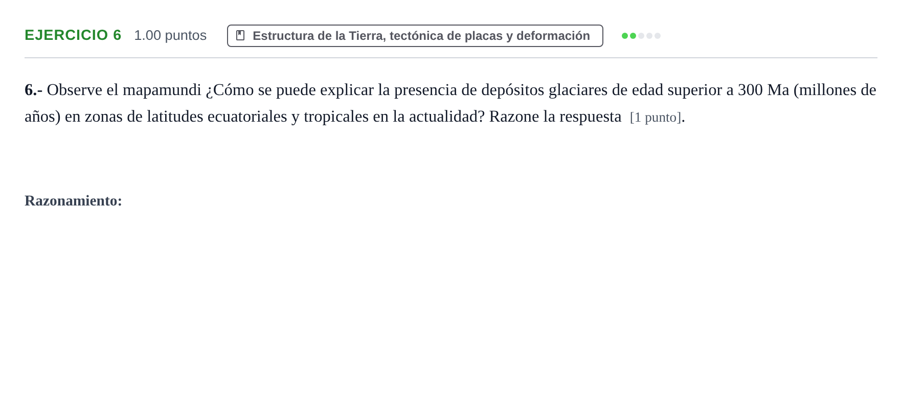 Enunciado: Problema 6 · Geología y Ciencias Ambientales PAU Castilla y León Extraordinaria 2023