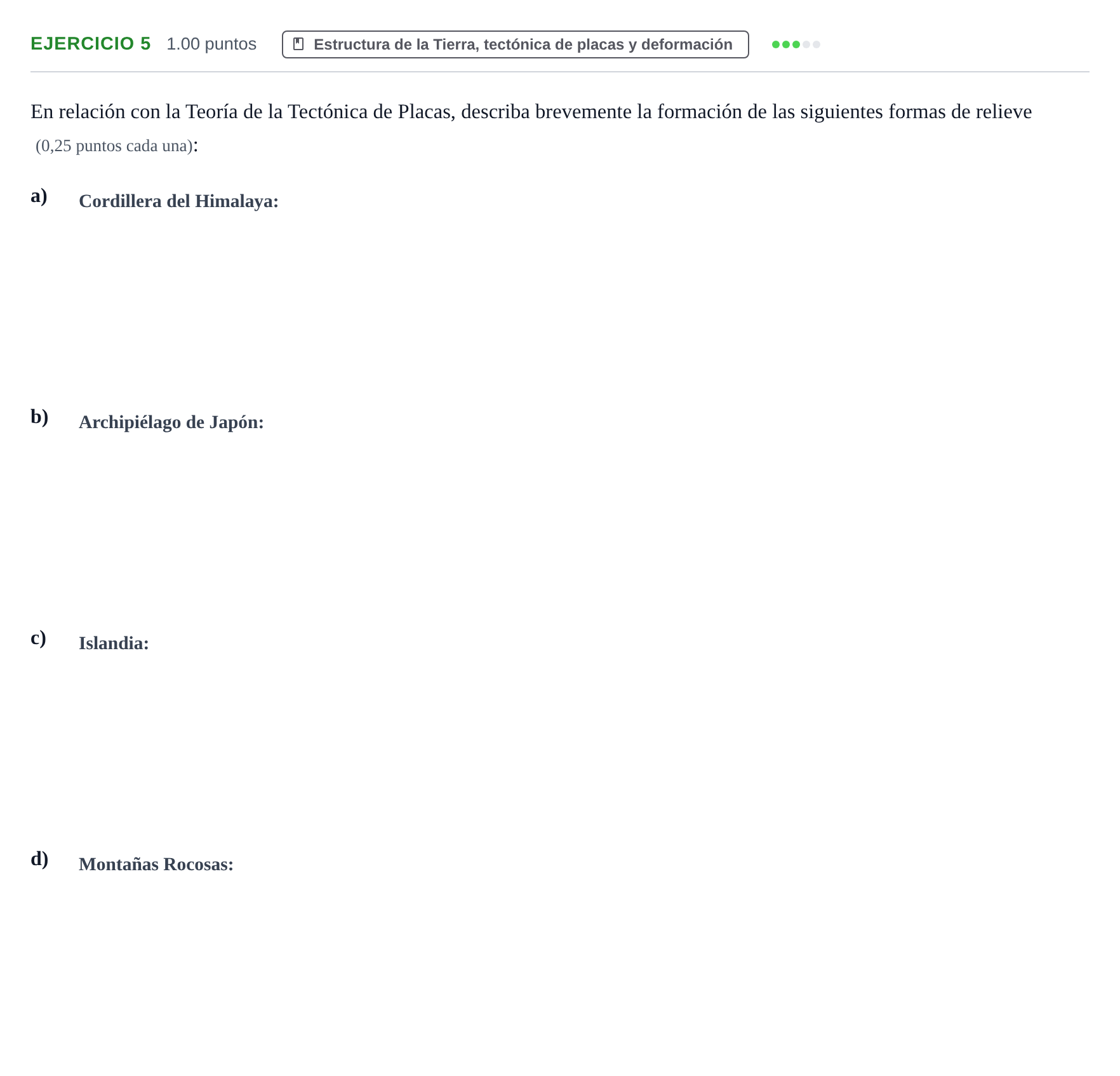 Enunciado: Problema 5 · Geología y Ciencias Ambientales PAU Castilla y León Ordinaria 2023