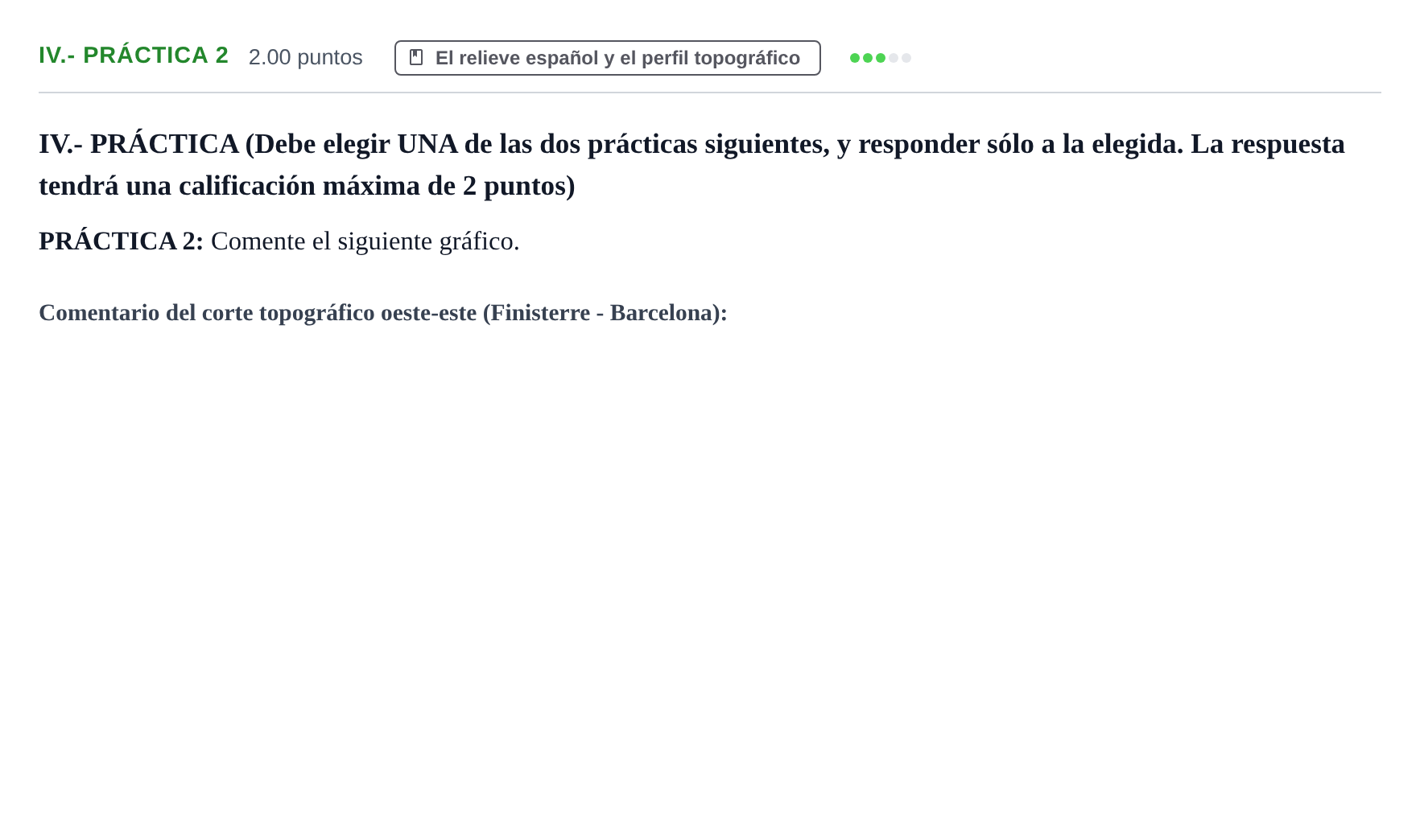 Enunciado: Ejercicio IV.- Práctica 2 · Geografía PAU Castilla y León Extraordinaria 2023