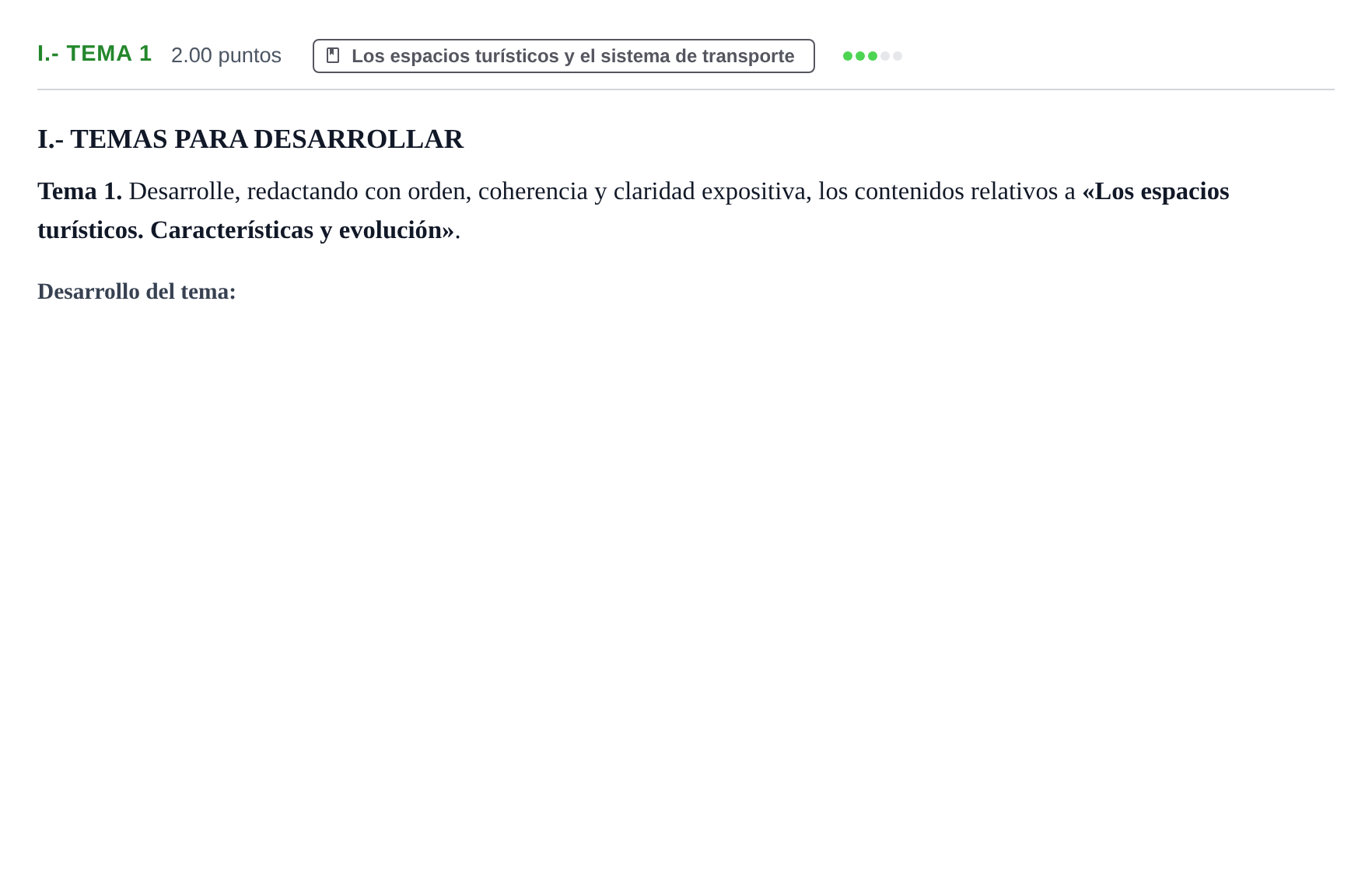 Enunciado: Ejercicio I.- Tema 1 · Geografía PAU Castilla y León Extraordinaria 2023