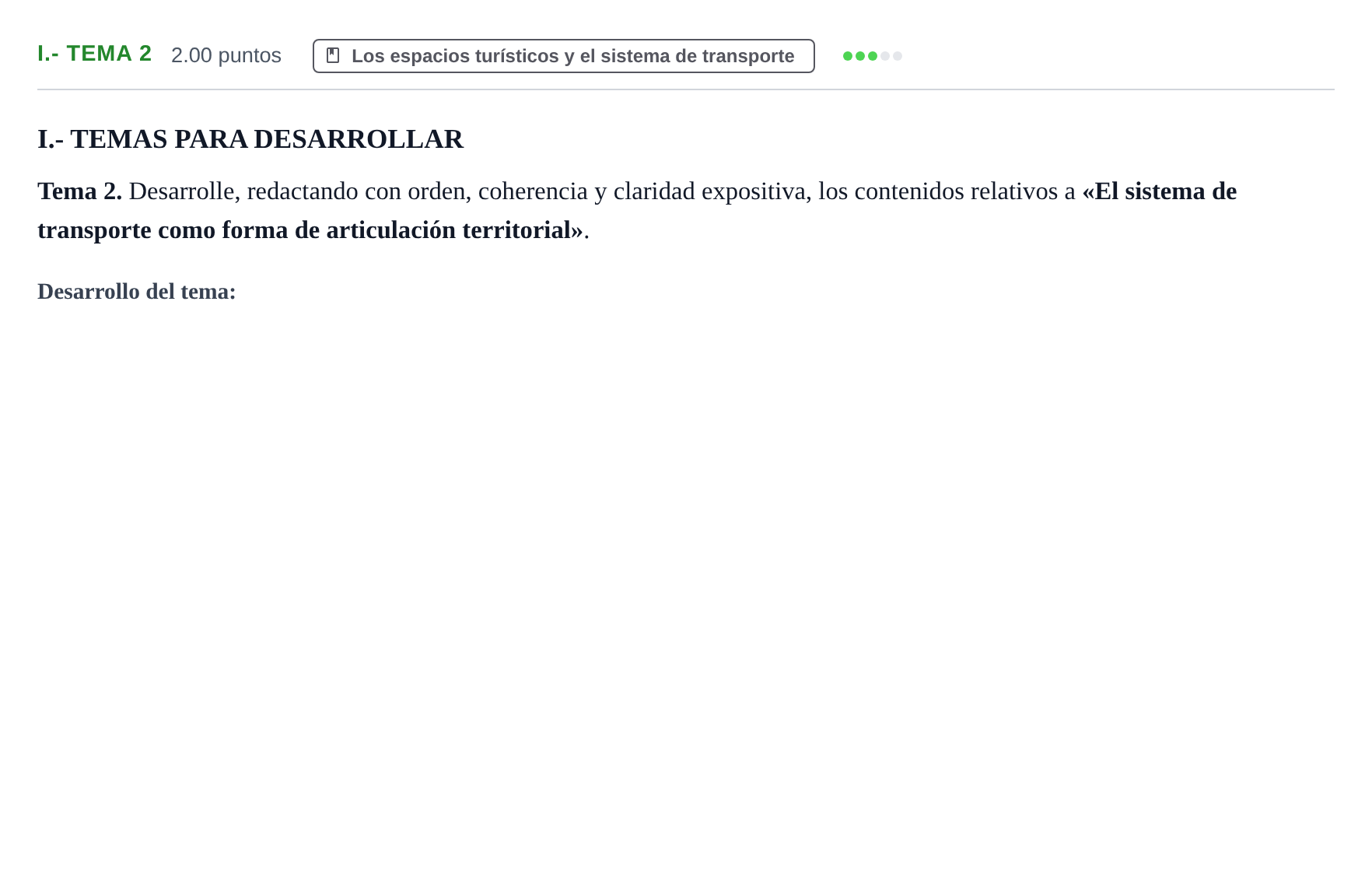 Enunciado: Ejercicio I.- Tema 2 · Geografía PAU Castilla y León Extraordinaria 2023