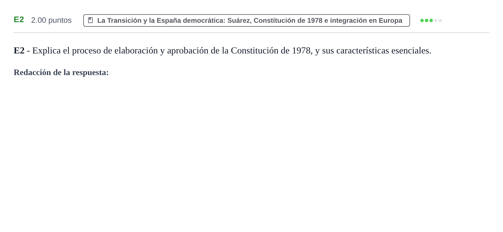 Enunciado: Ejercicio E2 · Historia de España PAU Castilla y León Extraordinaria 2023
