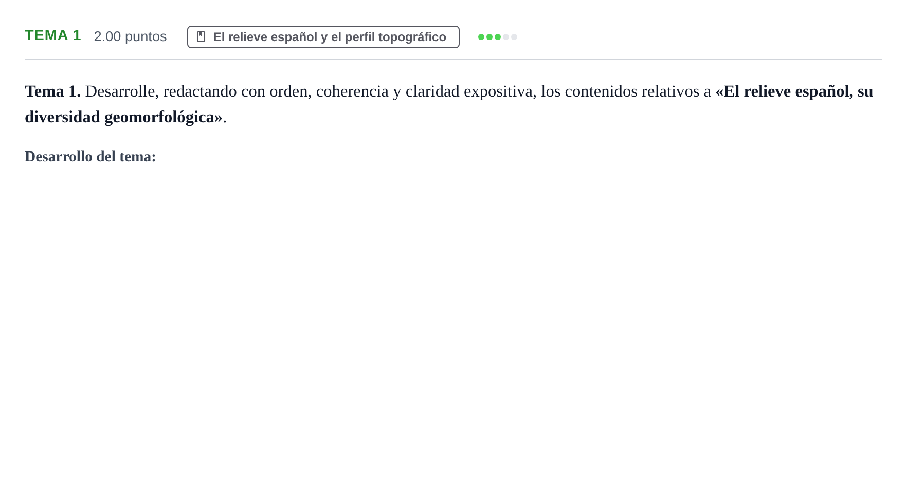 Enunciado: Ejercicio Tema 1 · Geografía PAU Castilla y León Ordinaria 2023