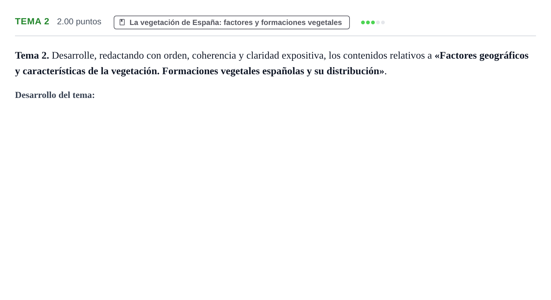 Enunciado: Ejercicio Tema 2 · Geografía PAU Castilla y León Ordinaria 2023
