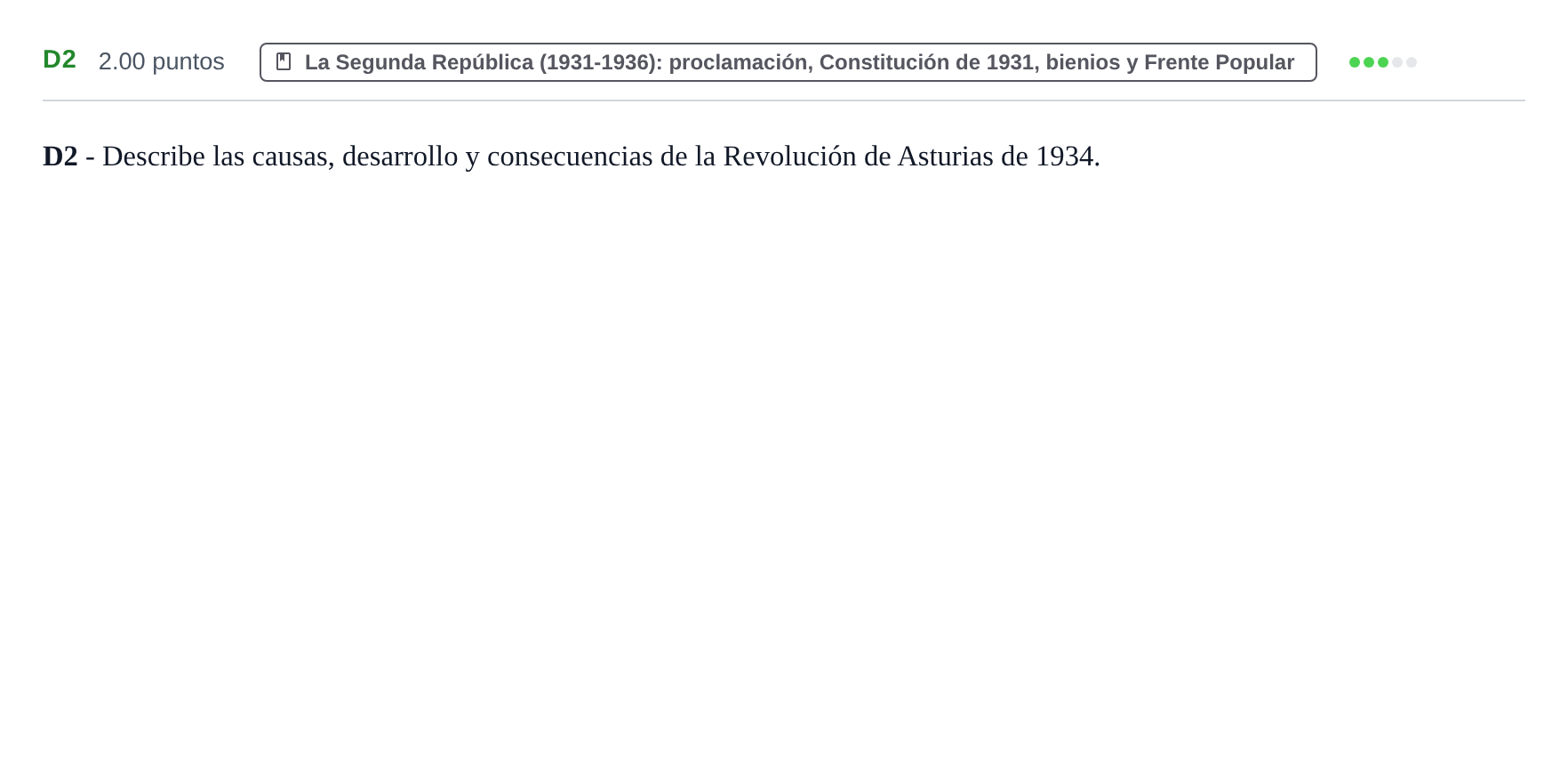 Enunciado: Ejercicio D2 · Historia de España PAU Castilla y León Ordinaria 2023